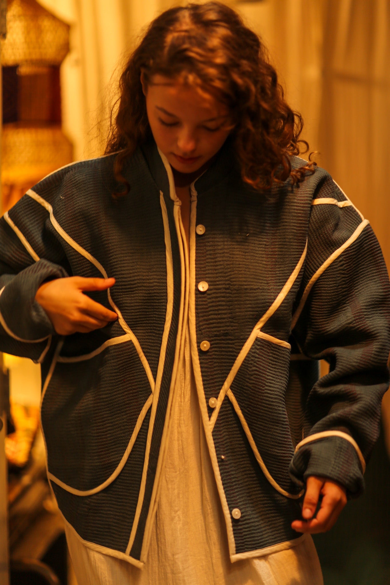 KANTHA LAYLA NIGHT JACKET - BANGKOK TAILOR CLOTHING STORE - HANDMADE CLOTHING