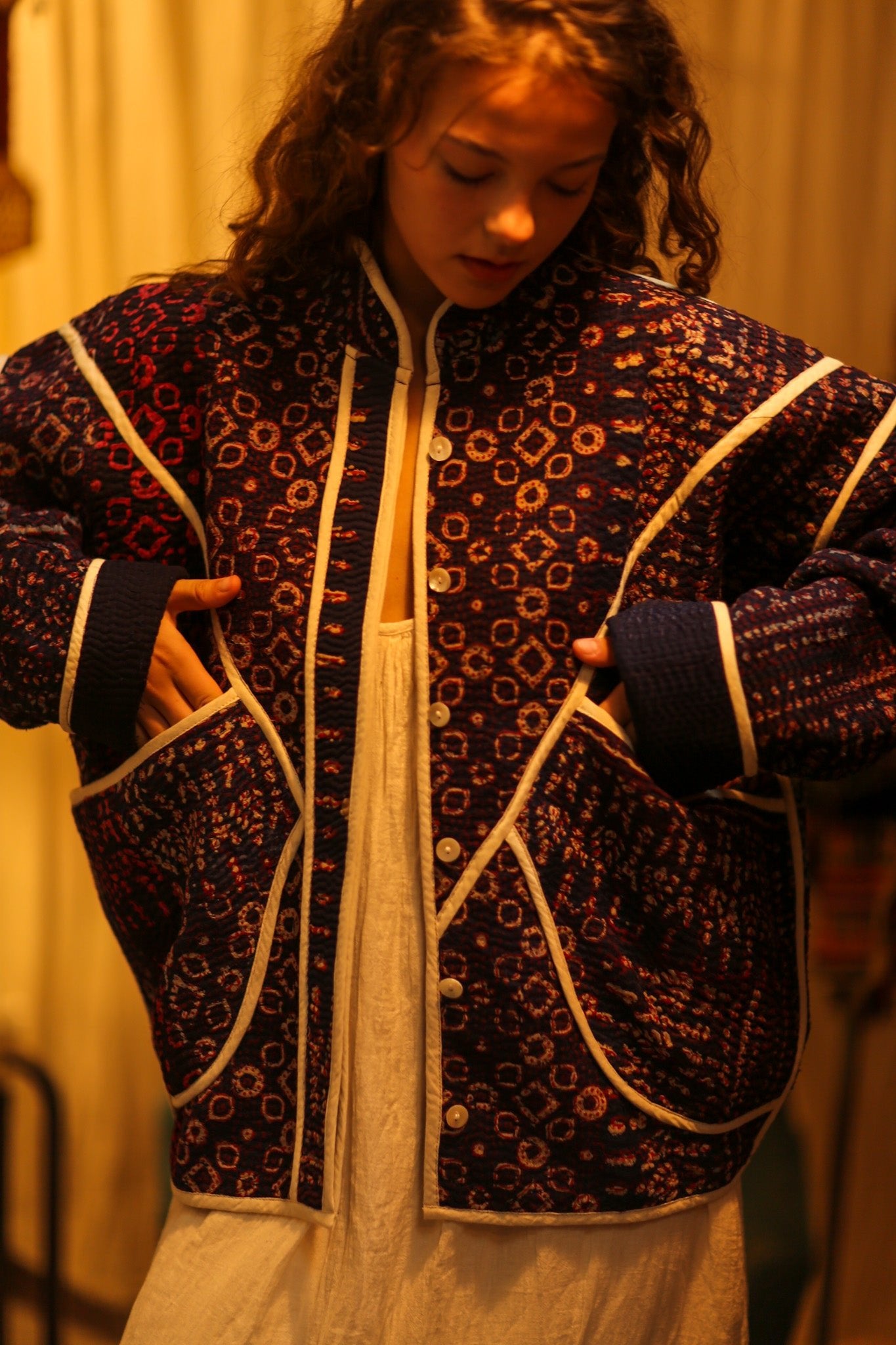 KANTHA LINDA MOMO JACKET - BANGKOK TAILOR CLOTHING STORE - HANDMADE CLOTHING