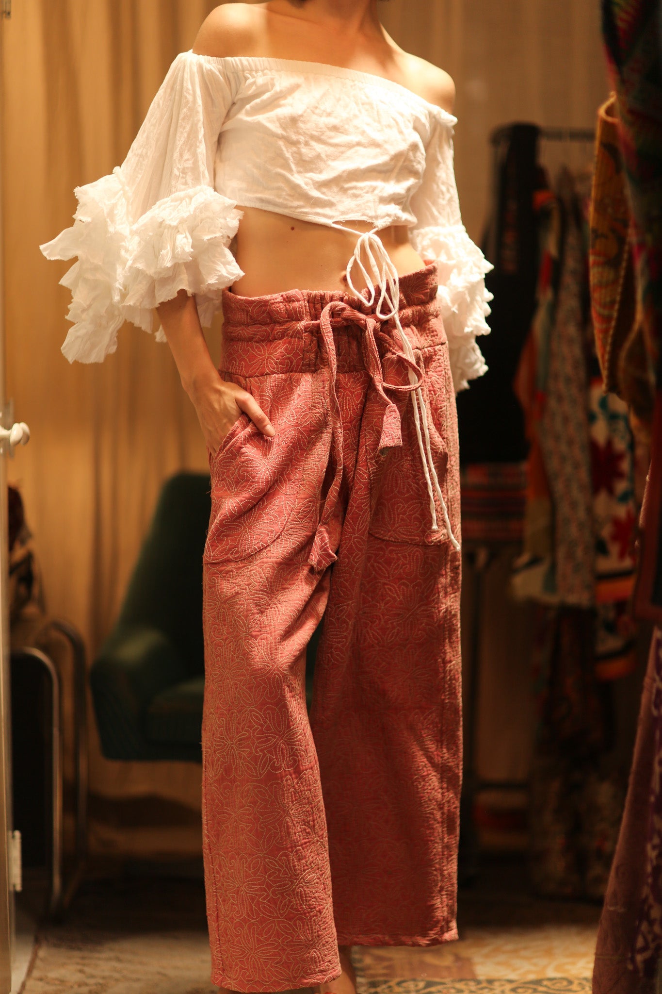 KANTHA PANTS LENA - BANGKOK TAILOR CLOTHING STORE - HANDMADE CLOTHING