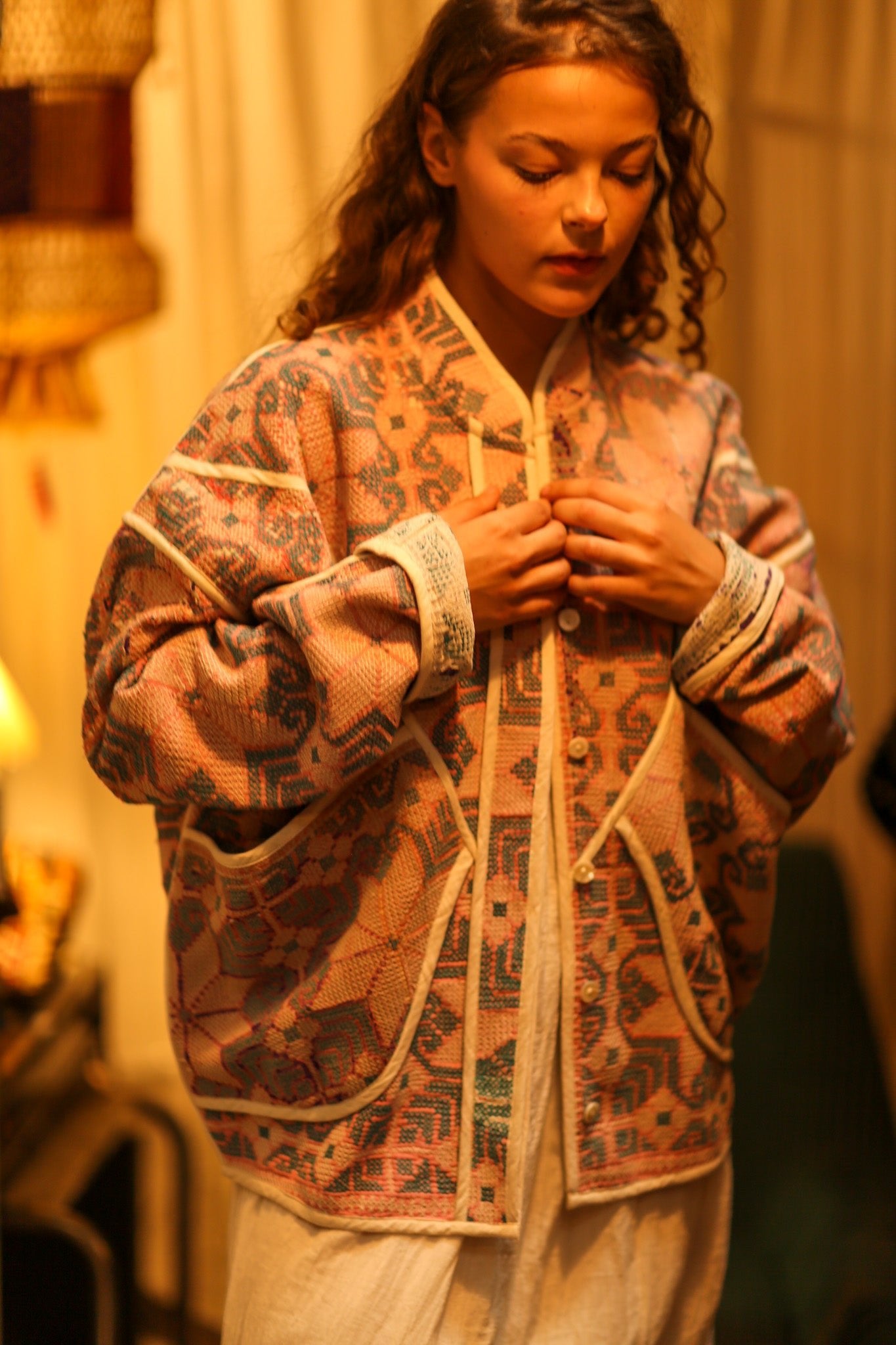 KANTHA PINK KANDA JACKET - BANGKOK TAILOR CLOTHING STORE - HANDMADE CLOTHING