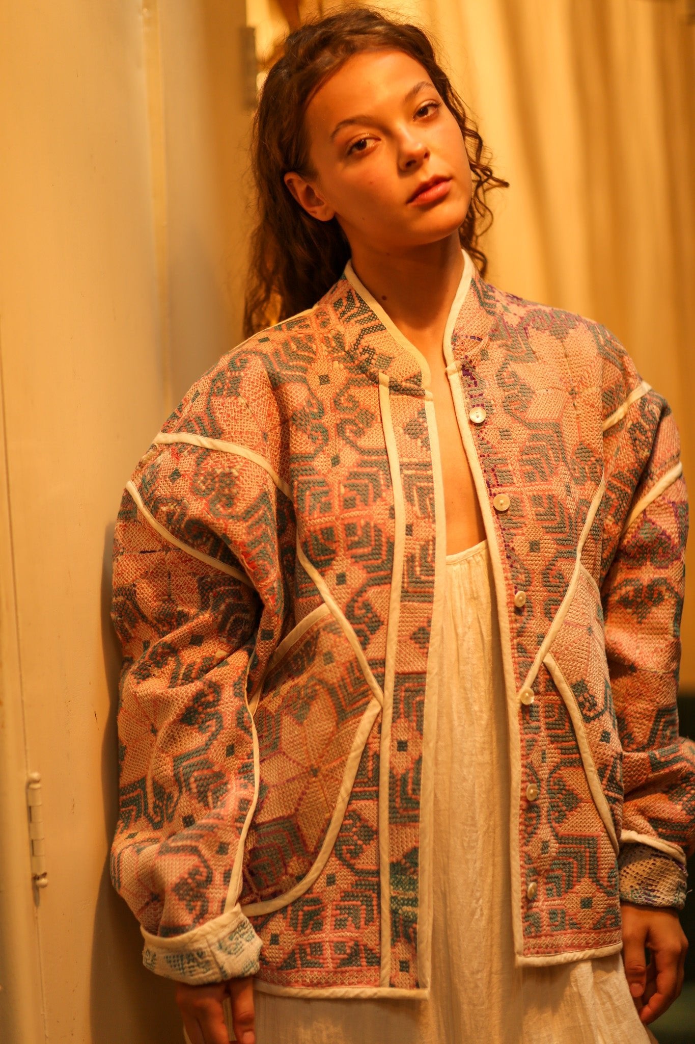 KANTHA PINK KANDA JACKET - BANGKOK TAILOR CLOTHING STORE - HANDMADE CLOTHING