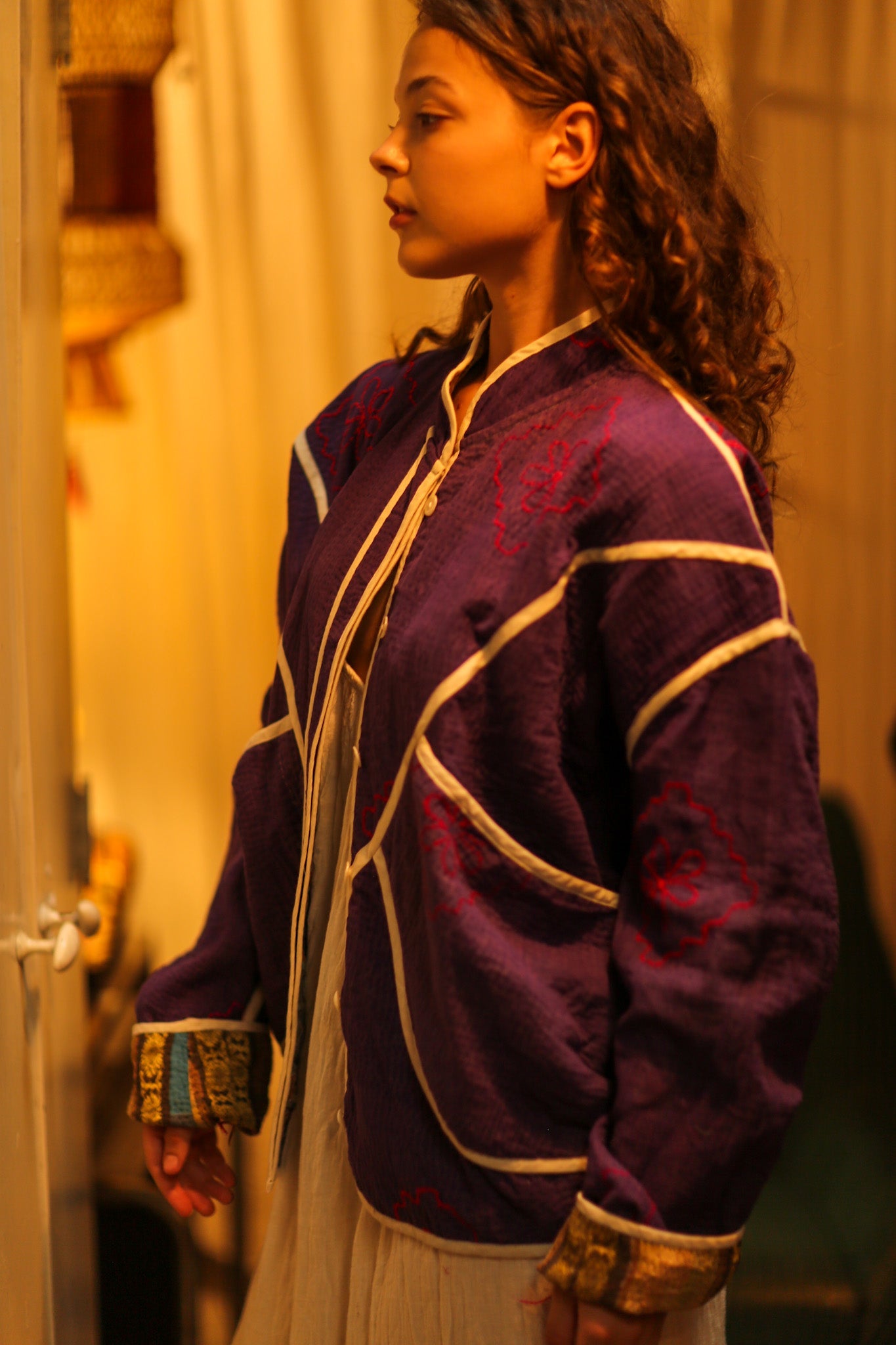 KANTHA PURPLE VENDOR JACKET - BANGKOK TAILOR CLOTHING STORE - HANDMADE CLOTHING