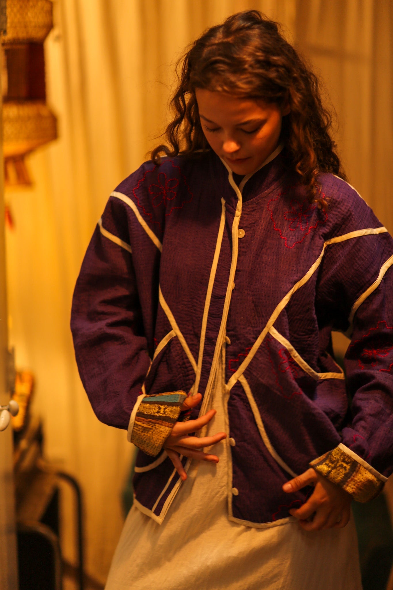 KANTHA PURPLE VENDOR JACKET - BANGKOK TAILOR CLOTHING STORE - HANDMADE CLOTHING