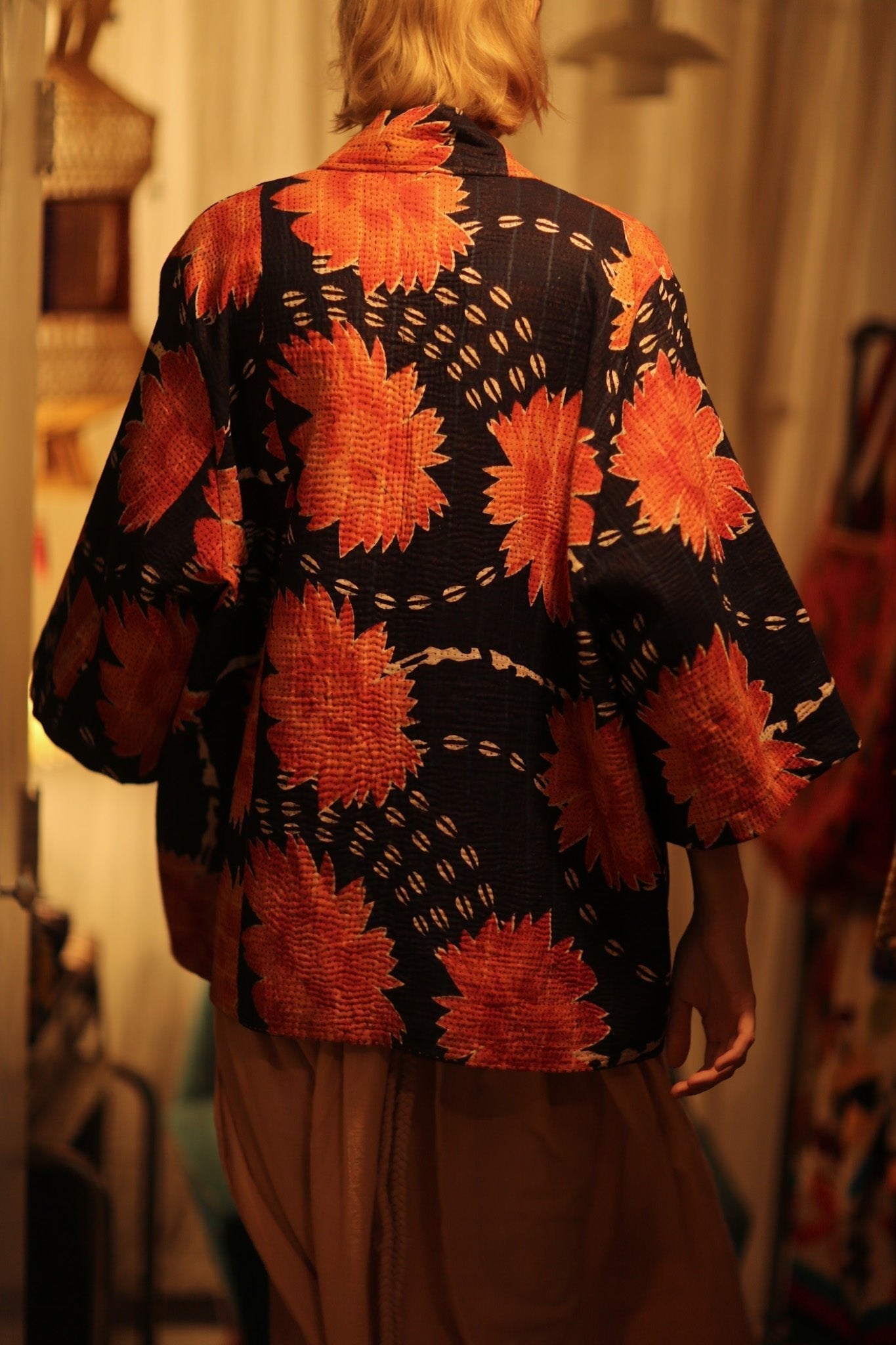 KANTHA SHORT KIMONO RUBYIN - BANGKOK TAILOR CLOTHING STORE - HANDMADE CLOTHING