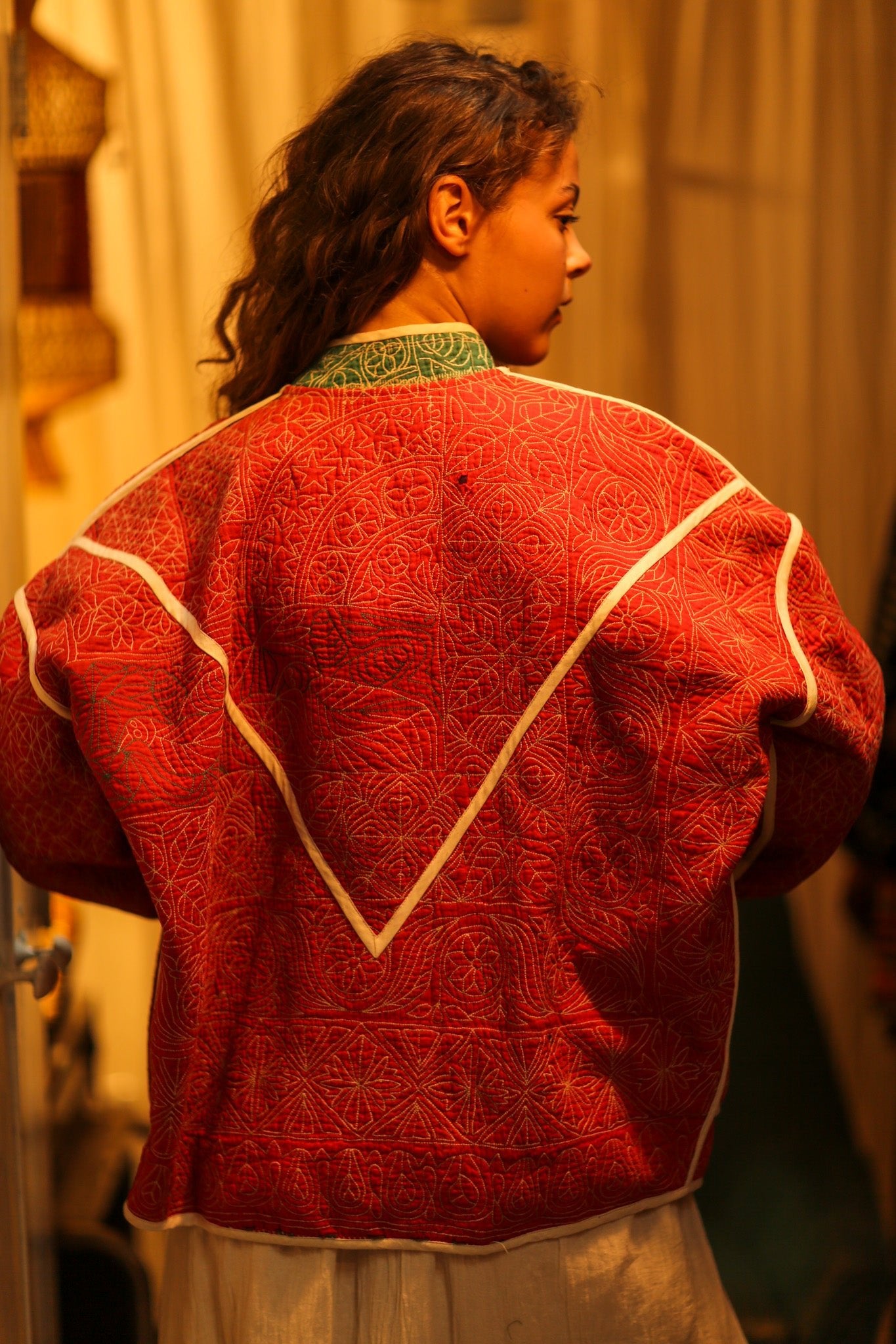 KANTHA WATERMELON JACKET - BANGKOK TAILOR CLOTHING STORE - HANDMADE CLOTHING