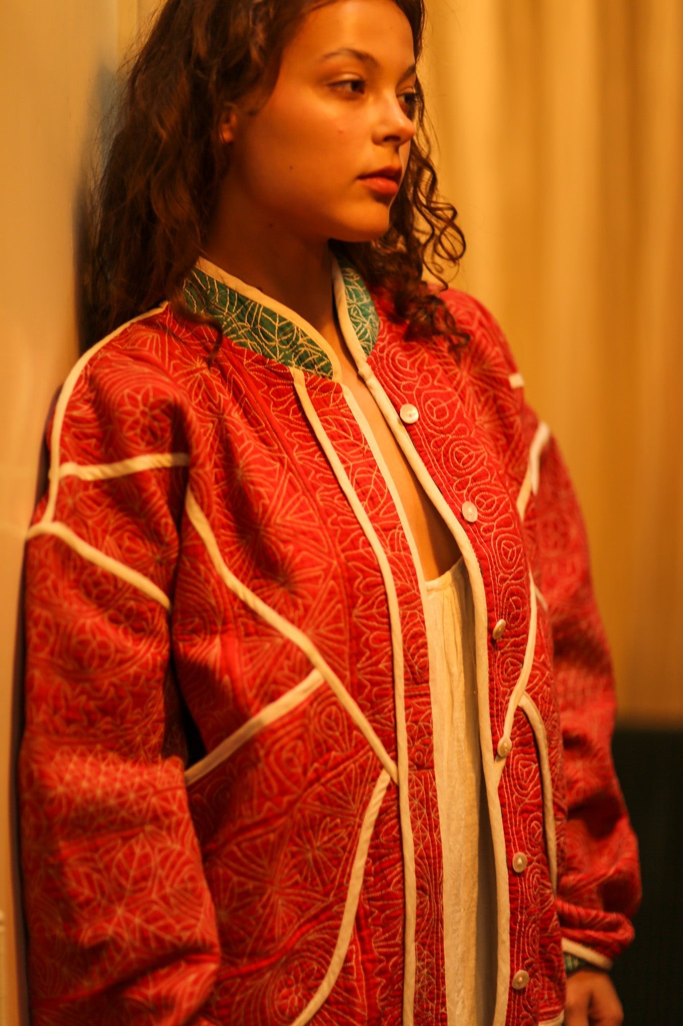 KANTHA WATERMELON JACKET - BANGKOK TAILOR CLOTHING STORE - HANDMADE CLOTHING