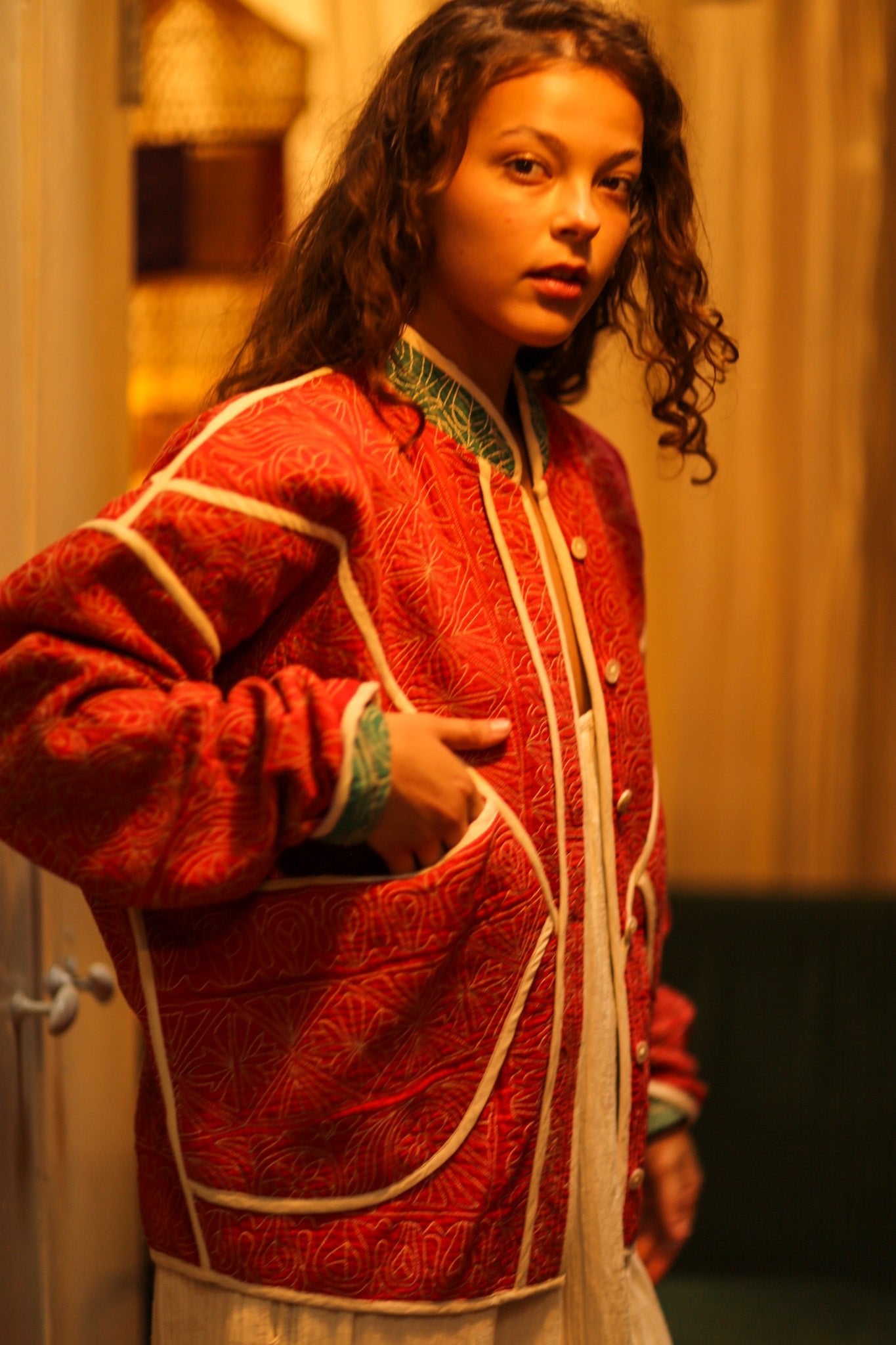 KANTHA WATERMELON JACKET - BANGKOK TAILOR CLOTHING STORE - HANDMADE CLOTHING