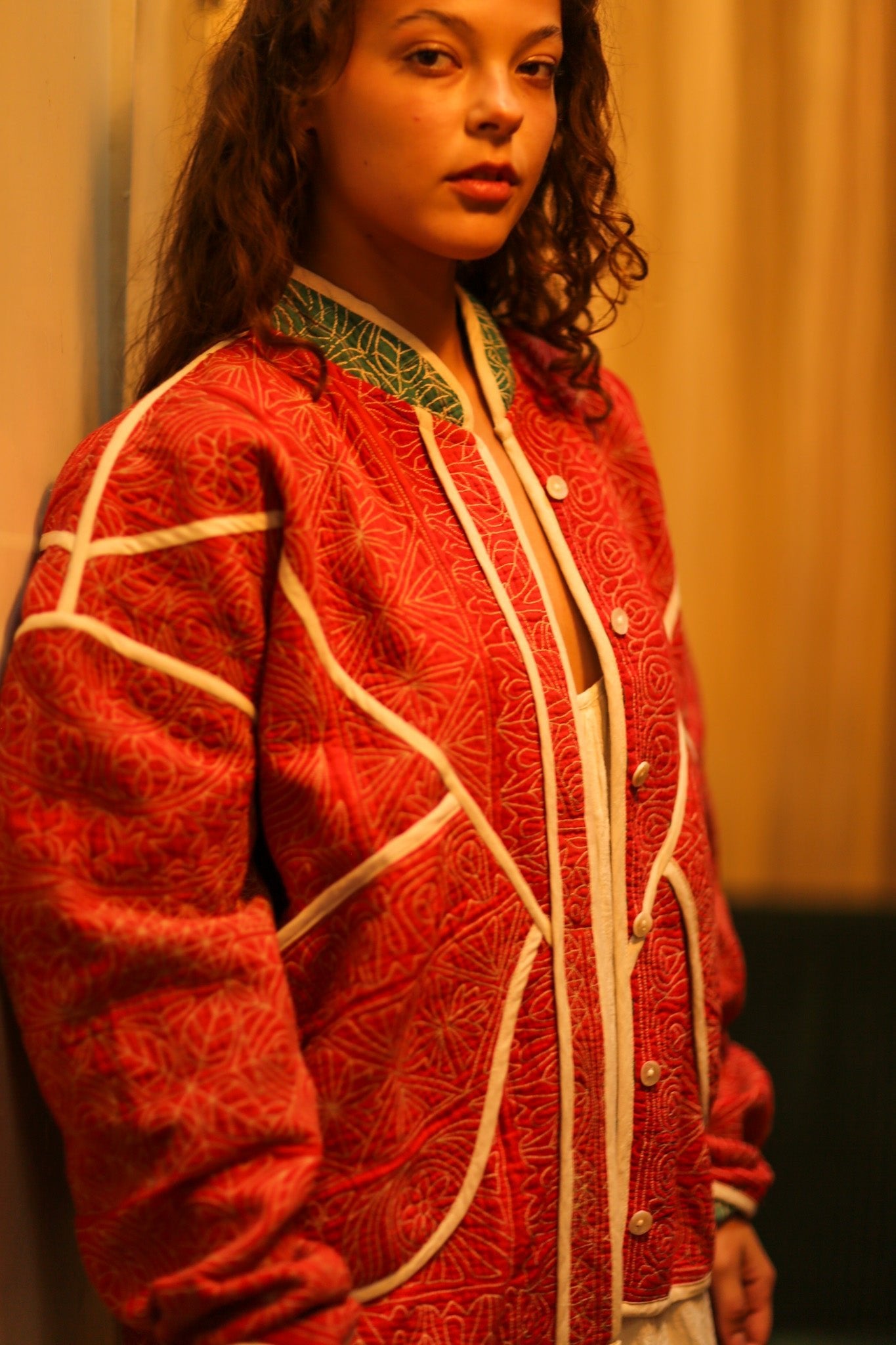 KANTHA WATERMELON JACKET - BANGKOK TAILOR CLOTHING STORE - HANDMADE CLOTHING