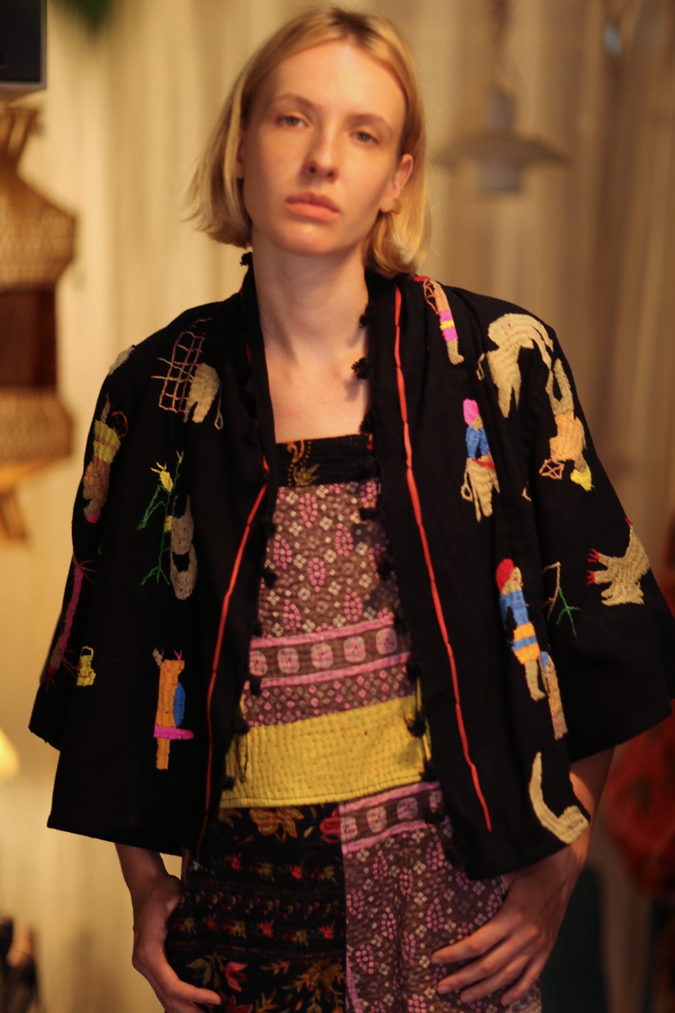 LAOS EMBROIDERED COTTON SHORT JACKET - BANGKOK TAILOR CLOTHING STORE - HANDMADE CLOTHING