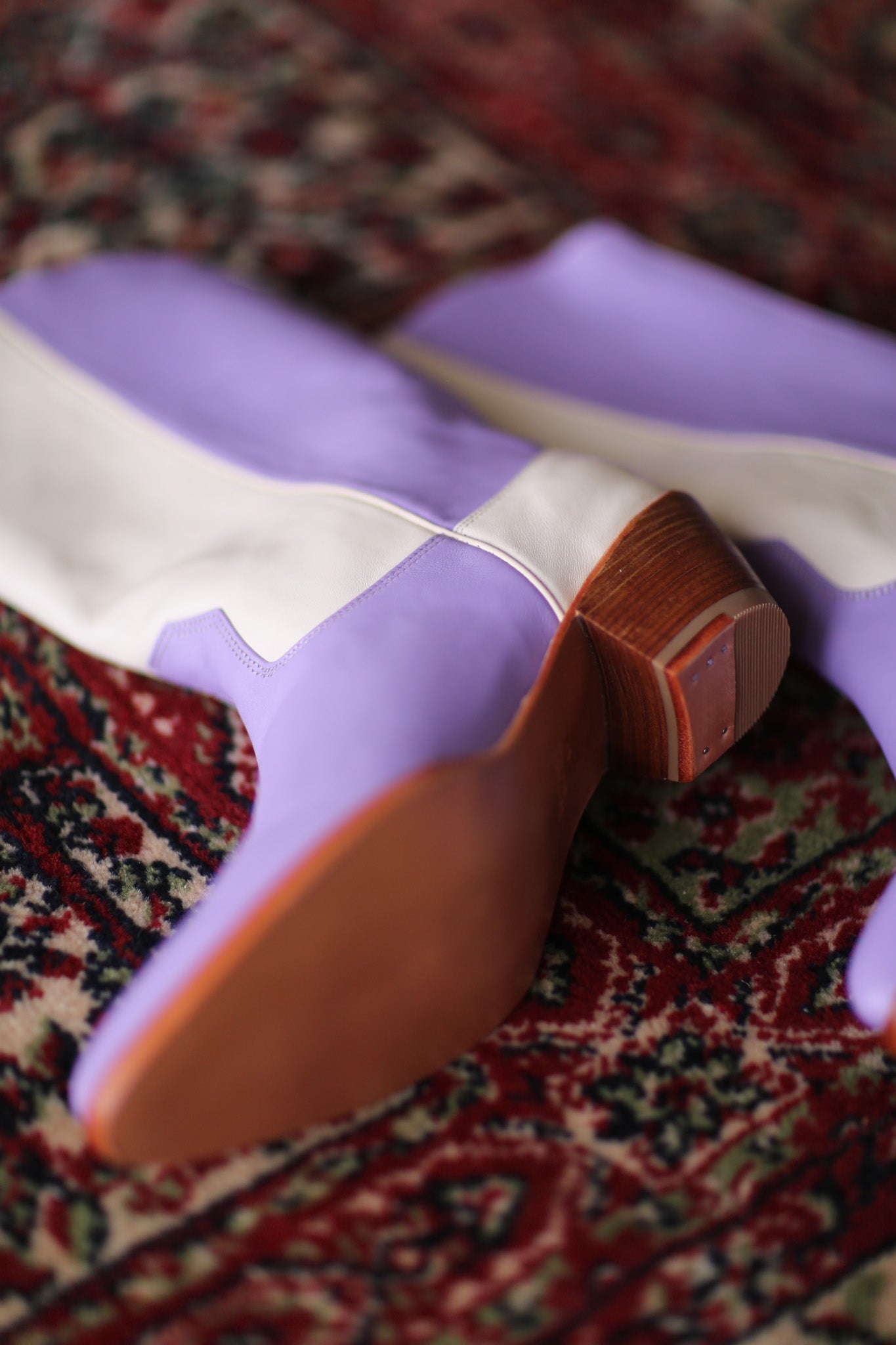LAVENDER CREAM WESTERN BOOTS GUSTAV - BANGKOK TAILOR CLOTHING STORE - HANDMADE CLOTHING