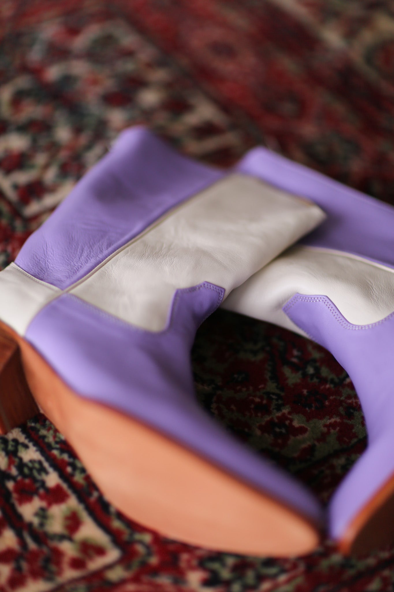 LAVENDER CREAM WESTERN BOOTS GUSTAV - BANGKOK TAILOR CLOTHING STORE - HANDMADE CLOTHING