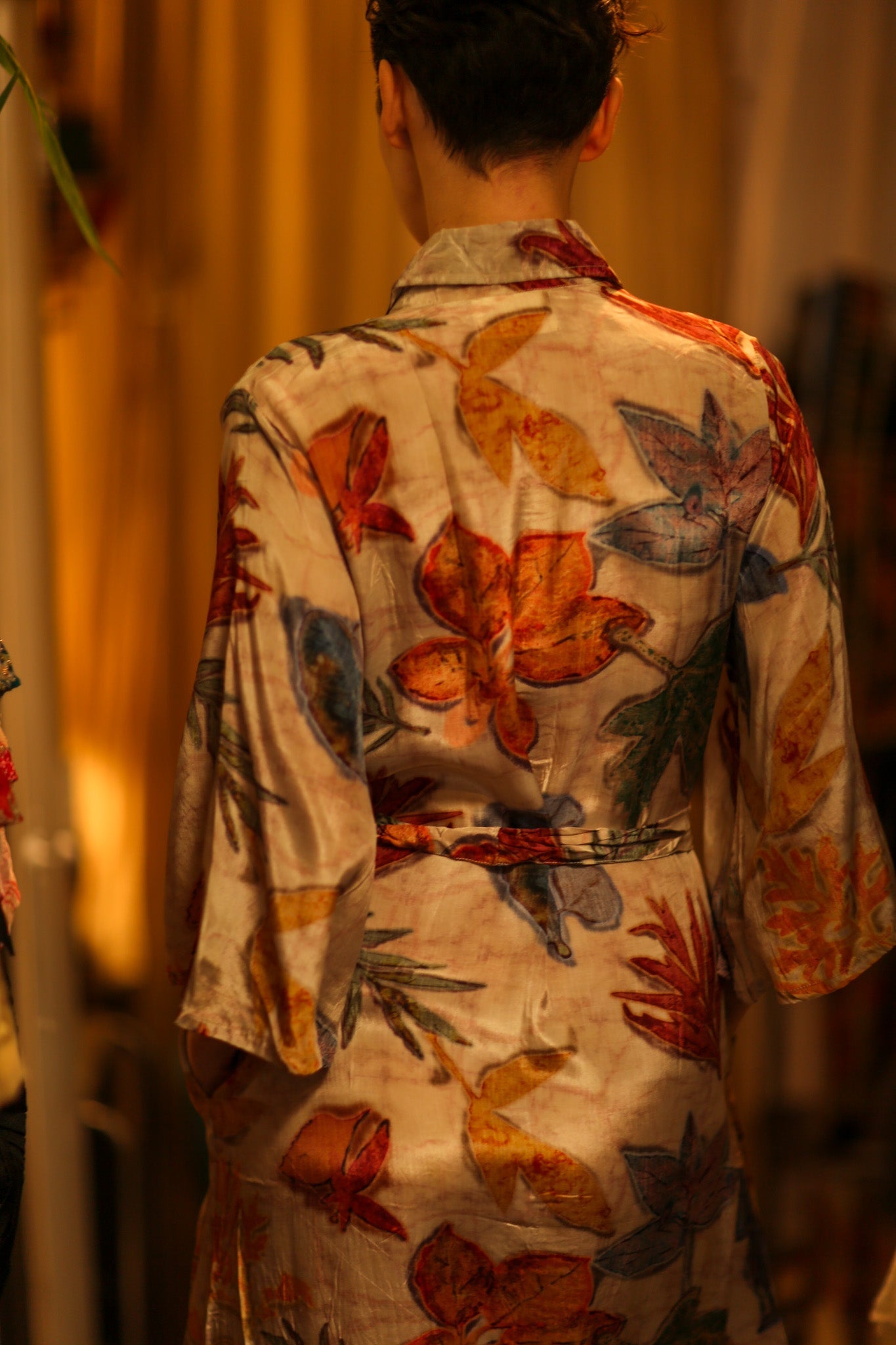 LEAF PRINTED BOTTOM DRESS - BANGKOK TAILOR CLOTHING STORE - HANDMADE CLOTHING