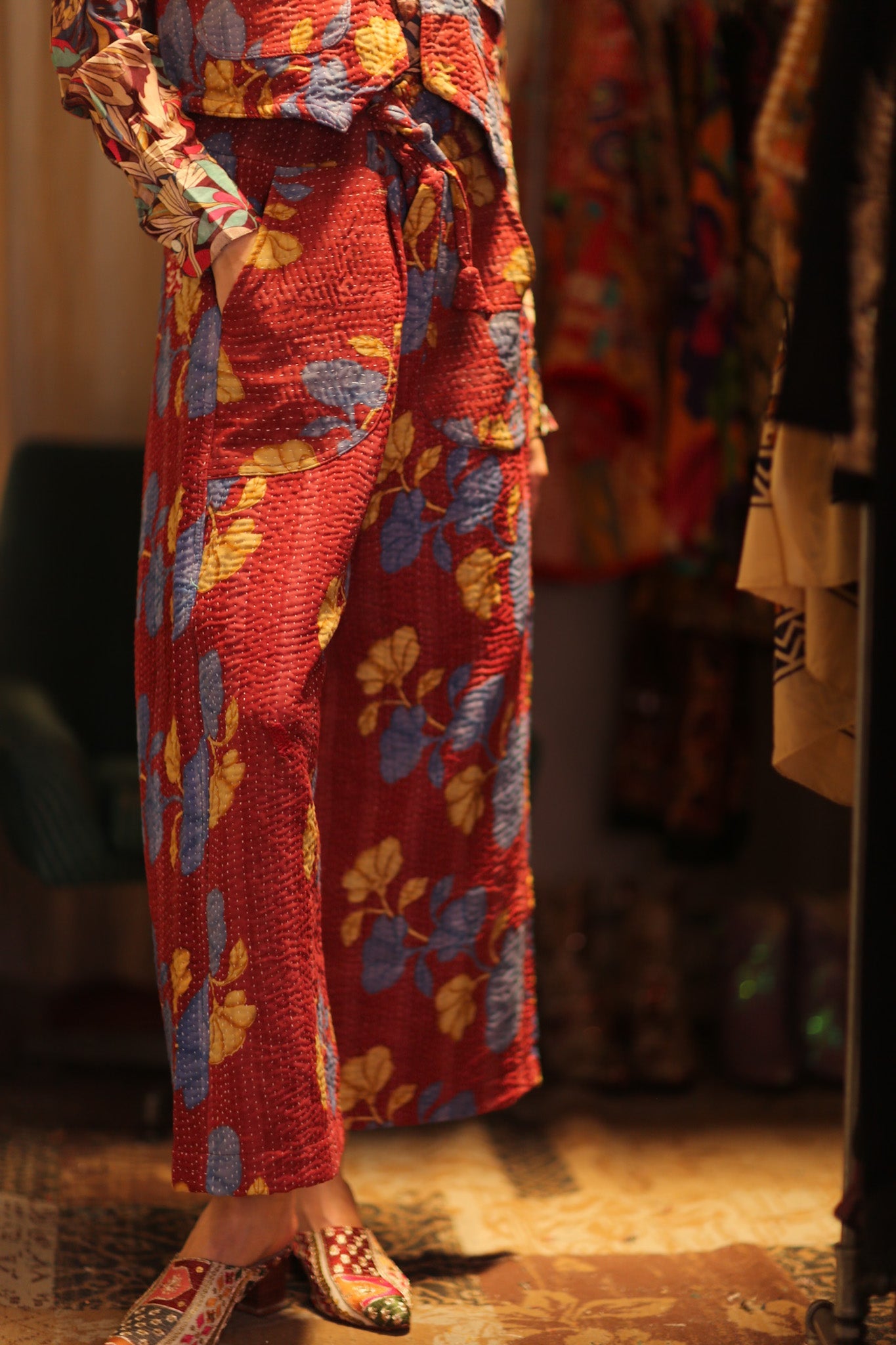 LENA KANTHA TROUSERS BERRIED - BANGKOK TAILOR CLOTHING STORE - HANDMADE CLOTHING