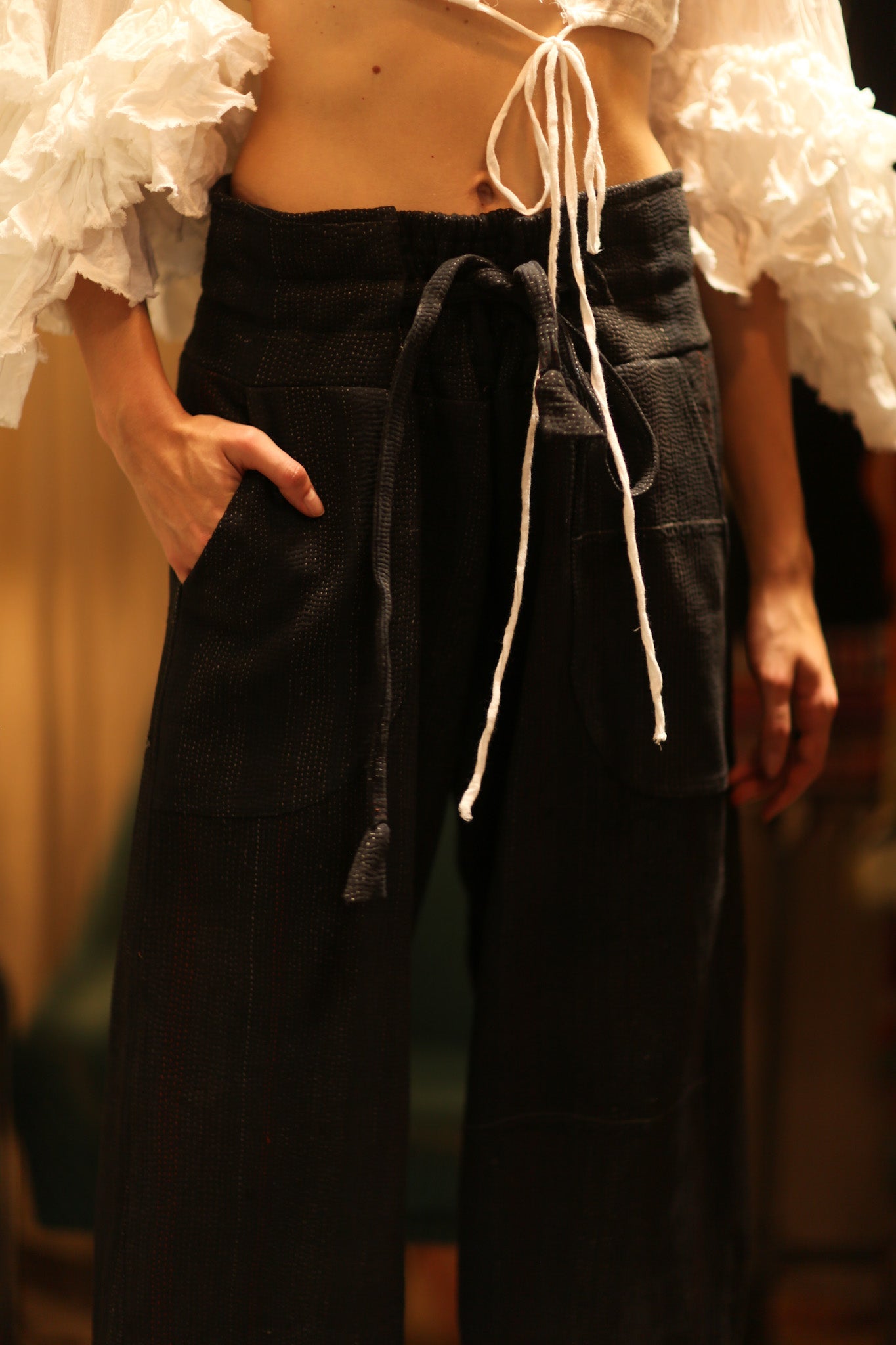 LENA KANTHA TROUSERS CHARCOAL - BANGKOK TAILOR CLOTHING STORE - HANDMADE CLOTHING