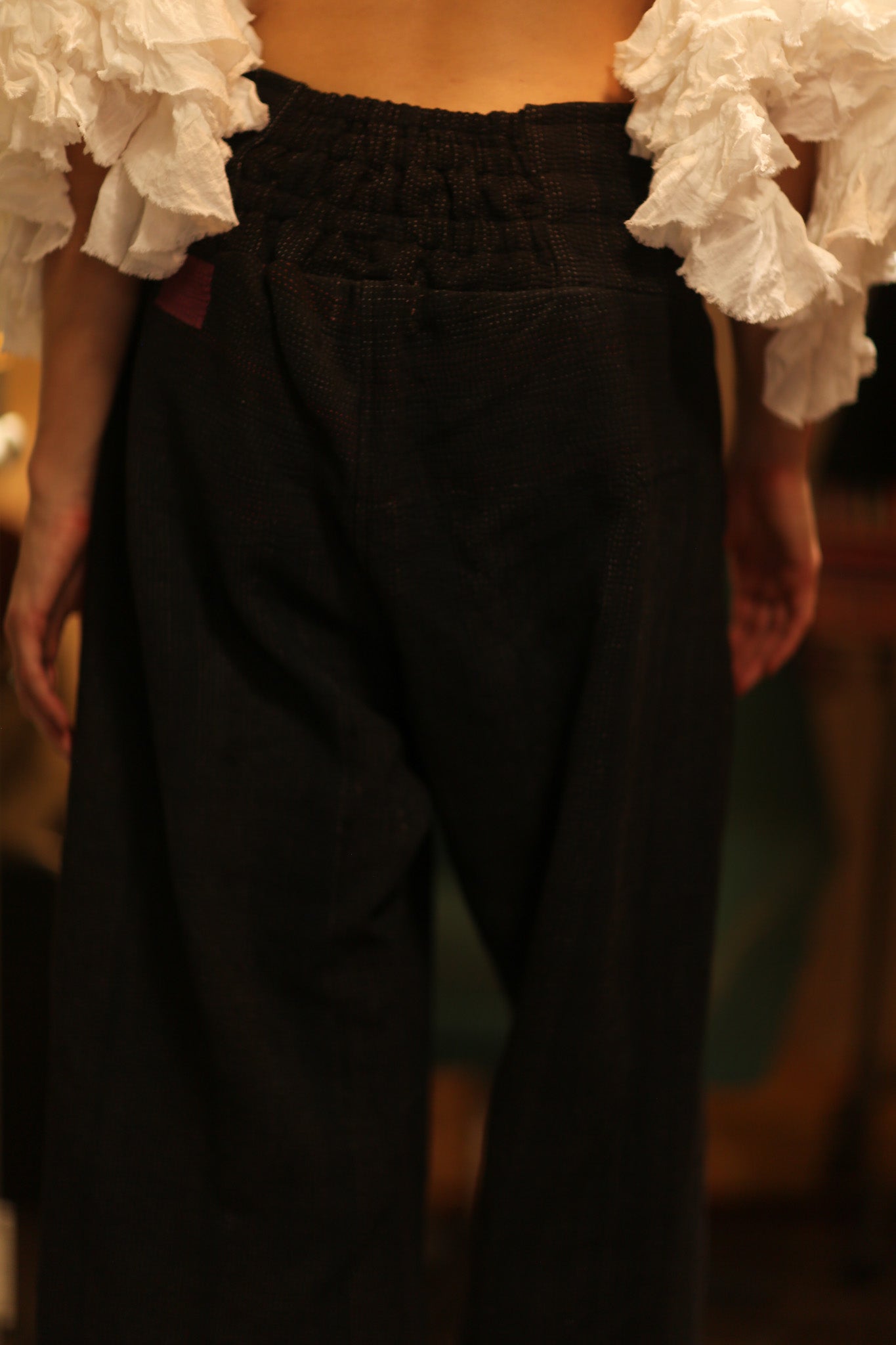 LENA KANTHA TROUSERS CHARCOAL - BANGKOK TAILOR CLOTHING STORE - HANDMADE CLOTHING