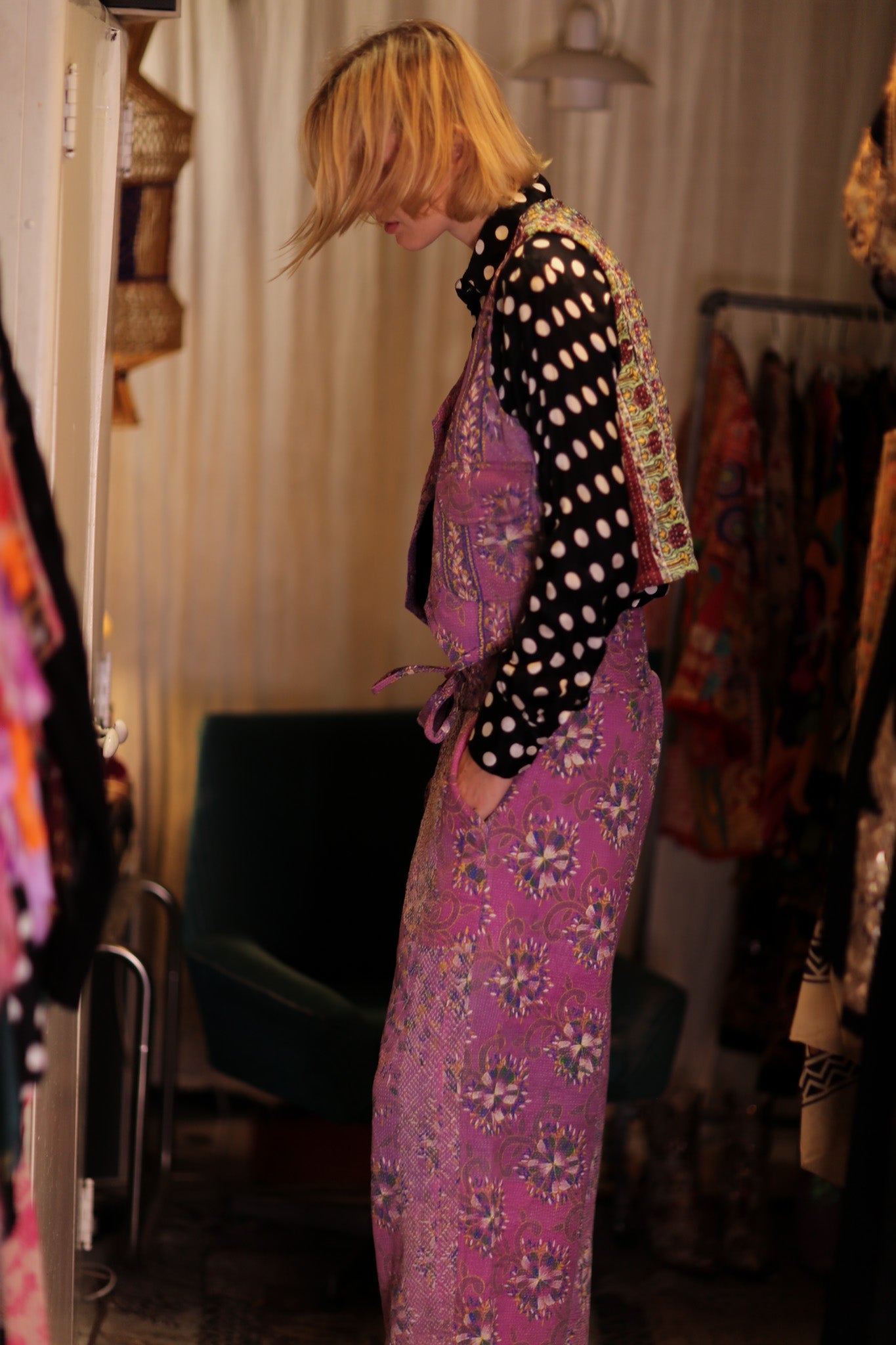 LENA KANTHA TROUSERS LAVENDER FIELD - BANGKOK TAILOR CLOTHING STORE - HANDMADE CLOTHING