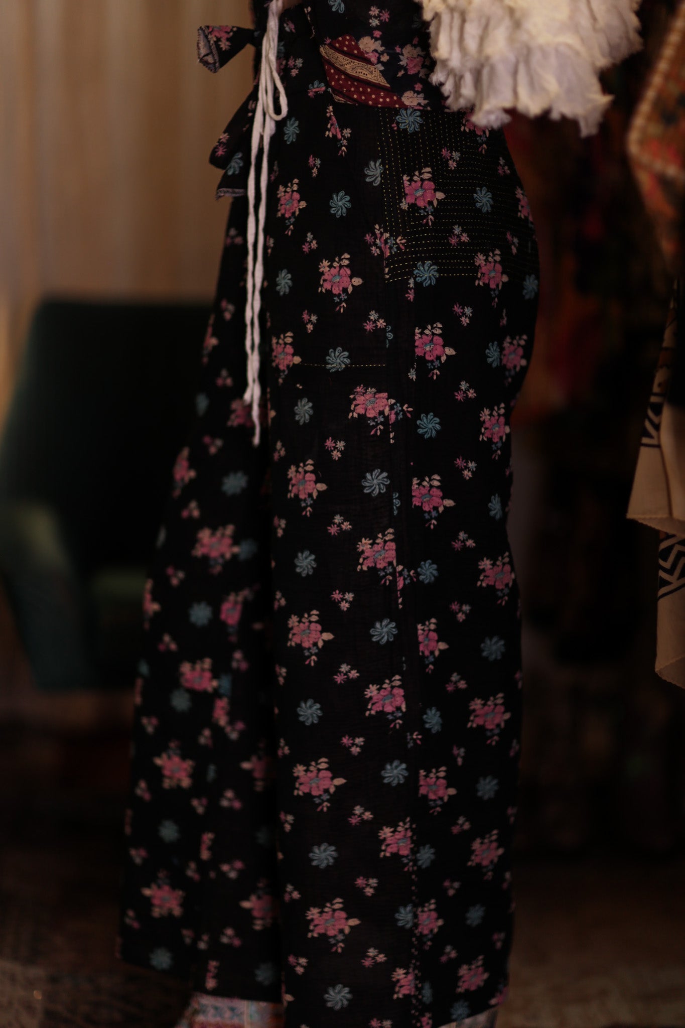 LENA KANTHA TROUSERS MINI BOUQUET - BANGKOK TAILOR CLOTHING STORE - HANDMADE CLOTHING