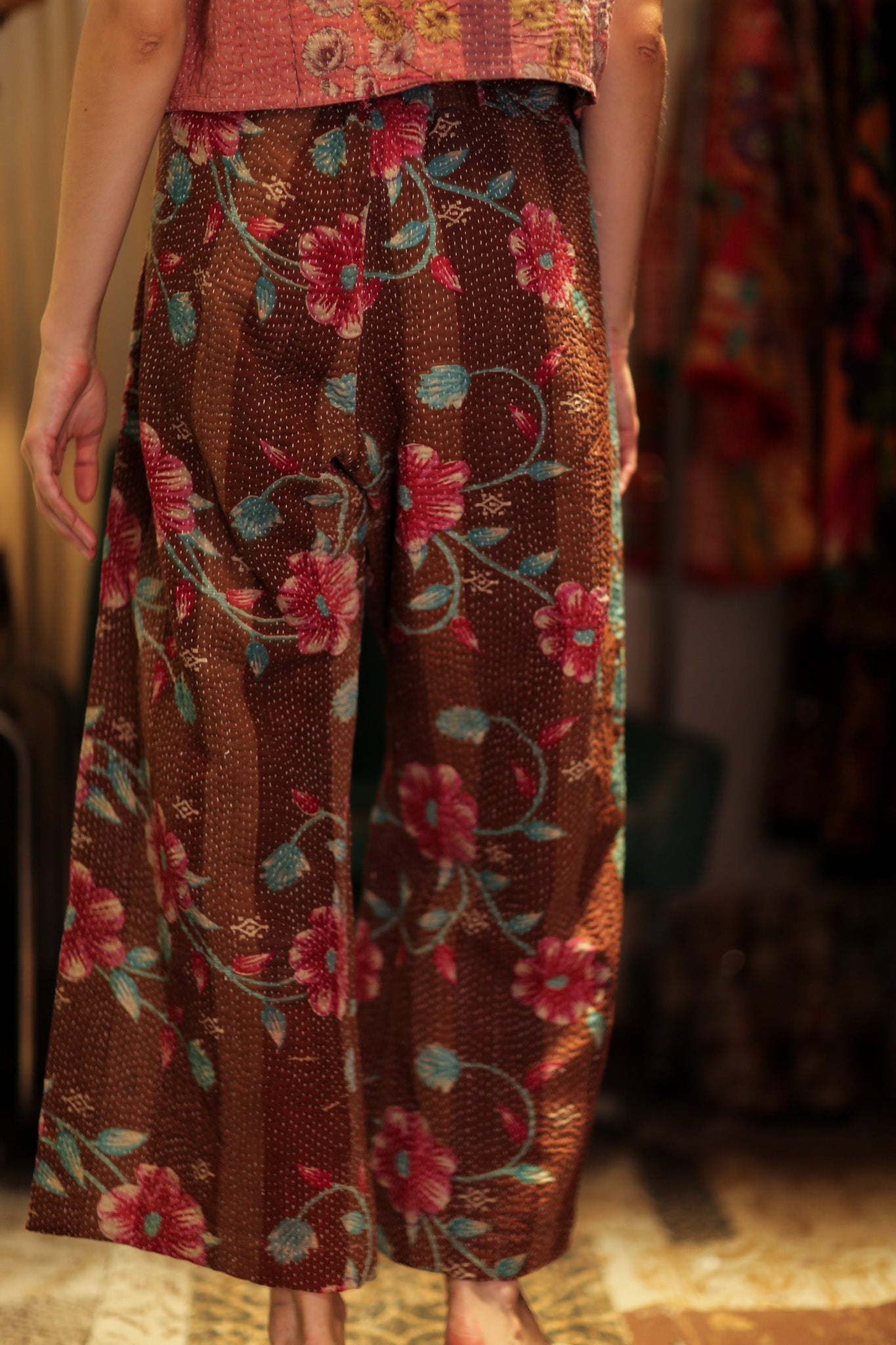 LENA KANTHA TROUSERS MINT CHOCOLATE - BANGKOK TAILOR CLOTHING STORE - HANDMADE CLOTHING