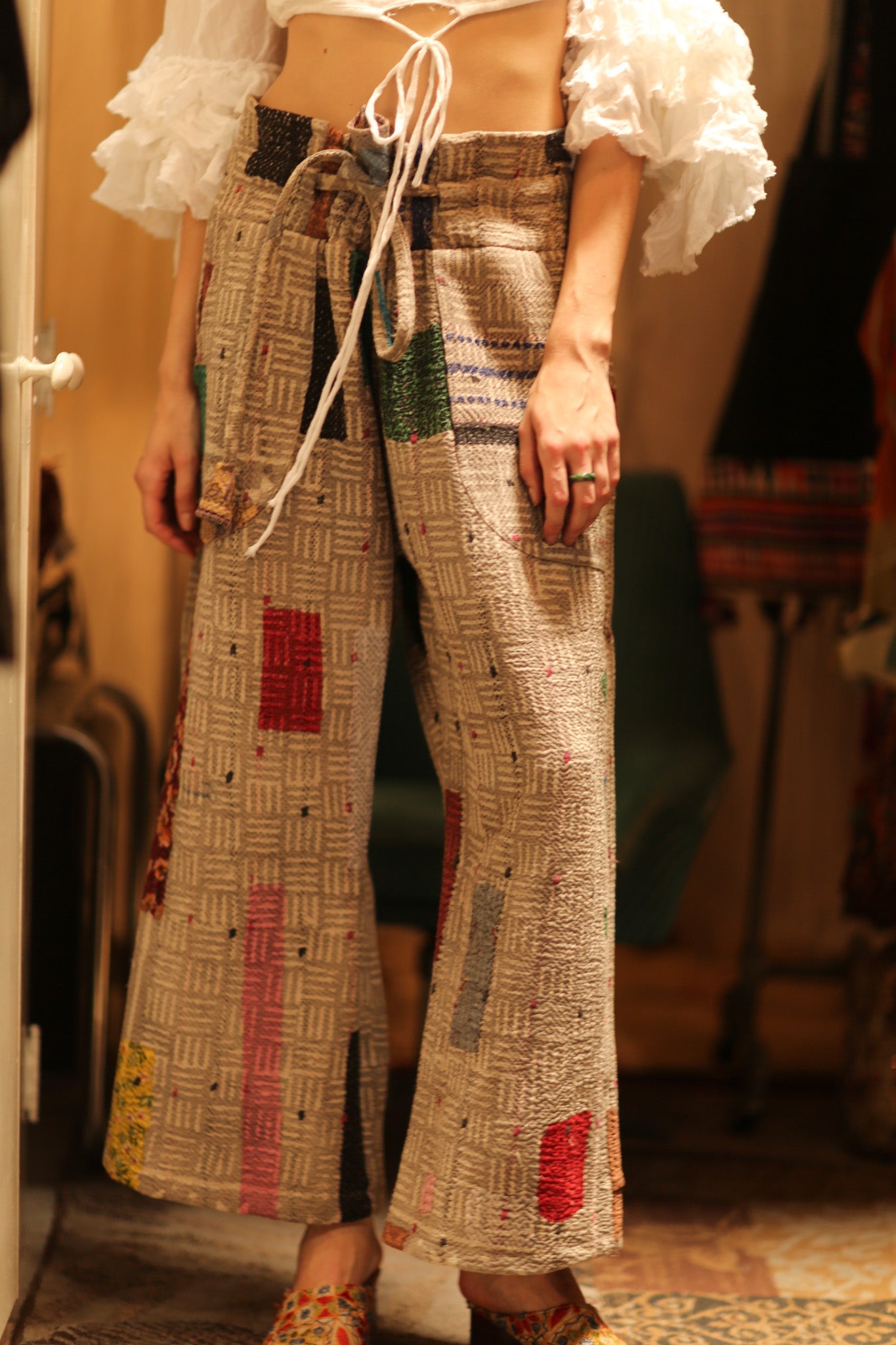 LENA KANTHA TROUSERS MONDRIAN - BANGKOK TAILOR CLOTHING STORE - HANDMADE CLOTHING