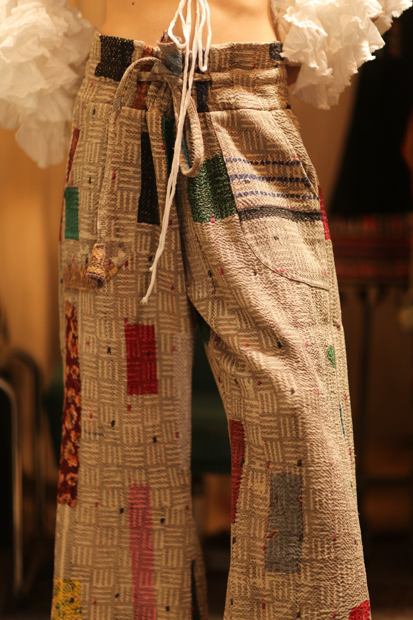 LENA KANTHA TROUSERS MONDRIAN - BANGKOK TAILOR CLOTHING STORE - HANDMADE CLOTHING
