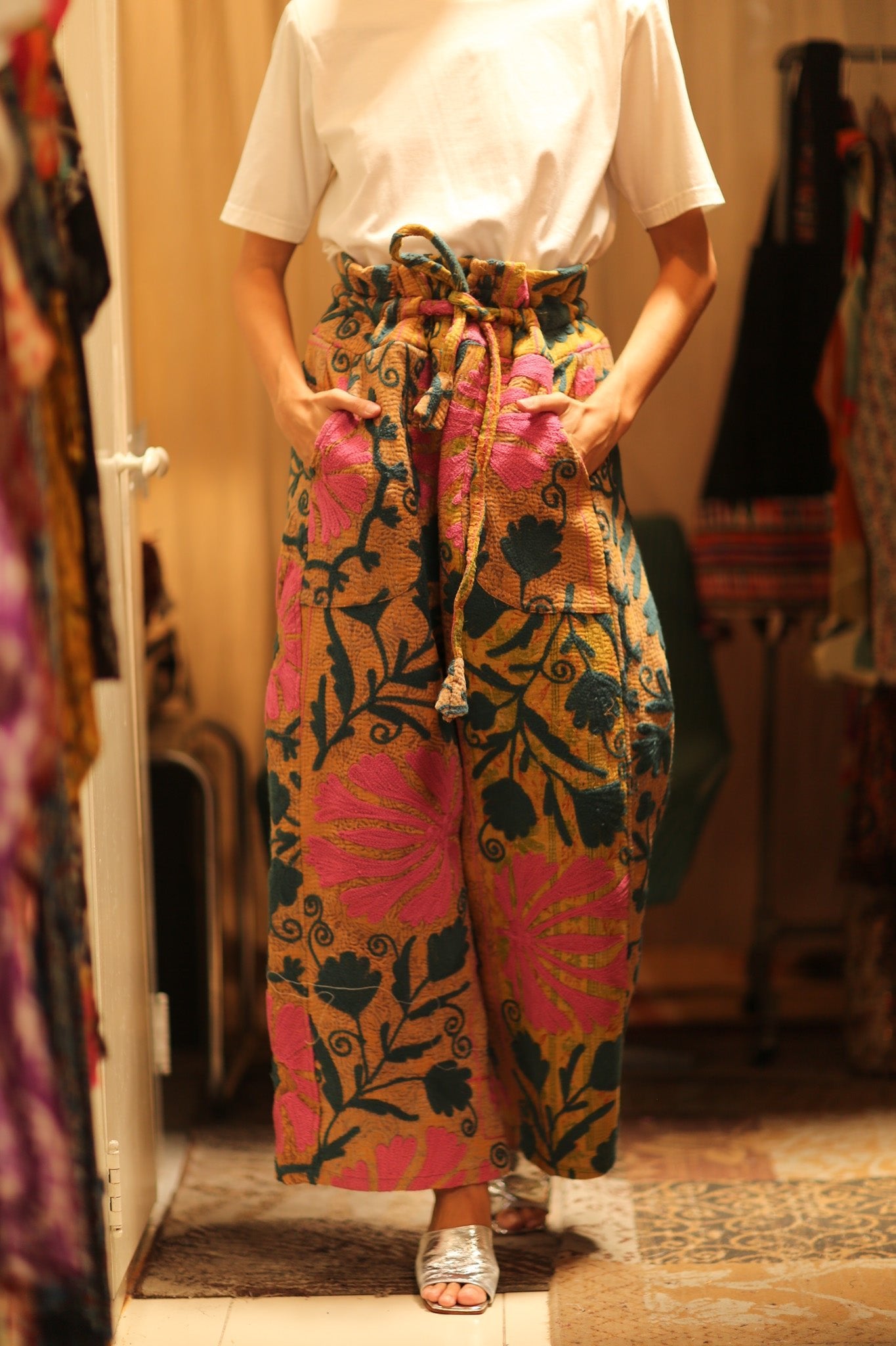 LENA KANTHA TROUSERS MUSTARD - BANGKOK TAILOR CLOTHING STORE - HANDMADE CLOTHING