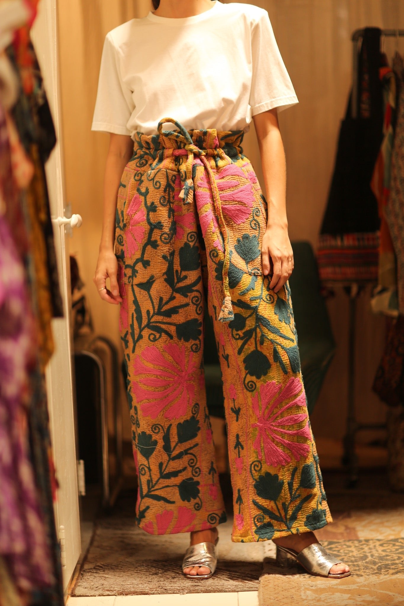 LENA KANTHA TROUSERS MUSTARD - BANGKOK TAILOR CLOTHING STORE - HANDMADE CLOTHING