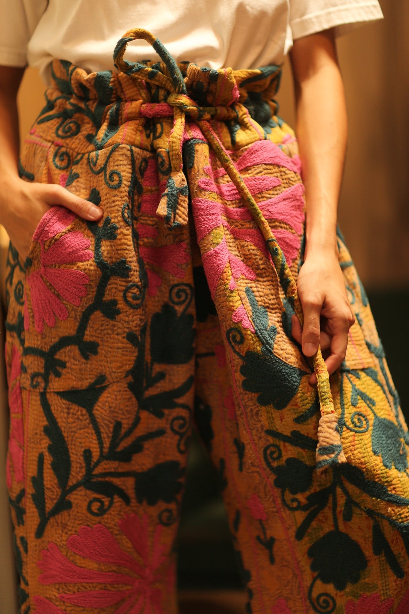 LENA KANTHA TROUSERS MUSTARD - BANGKOK TAILOR CLOTHING STORE - HANDMADE CLOTHING