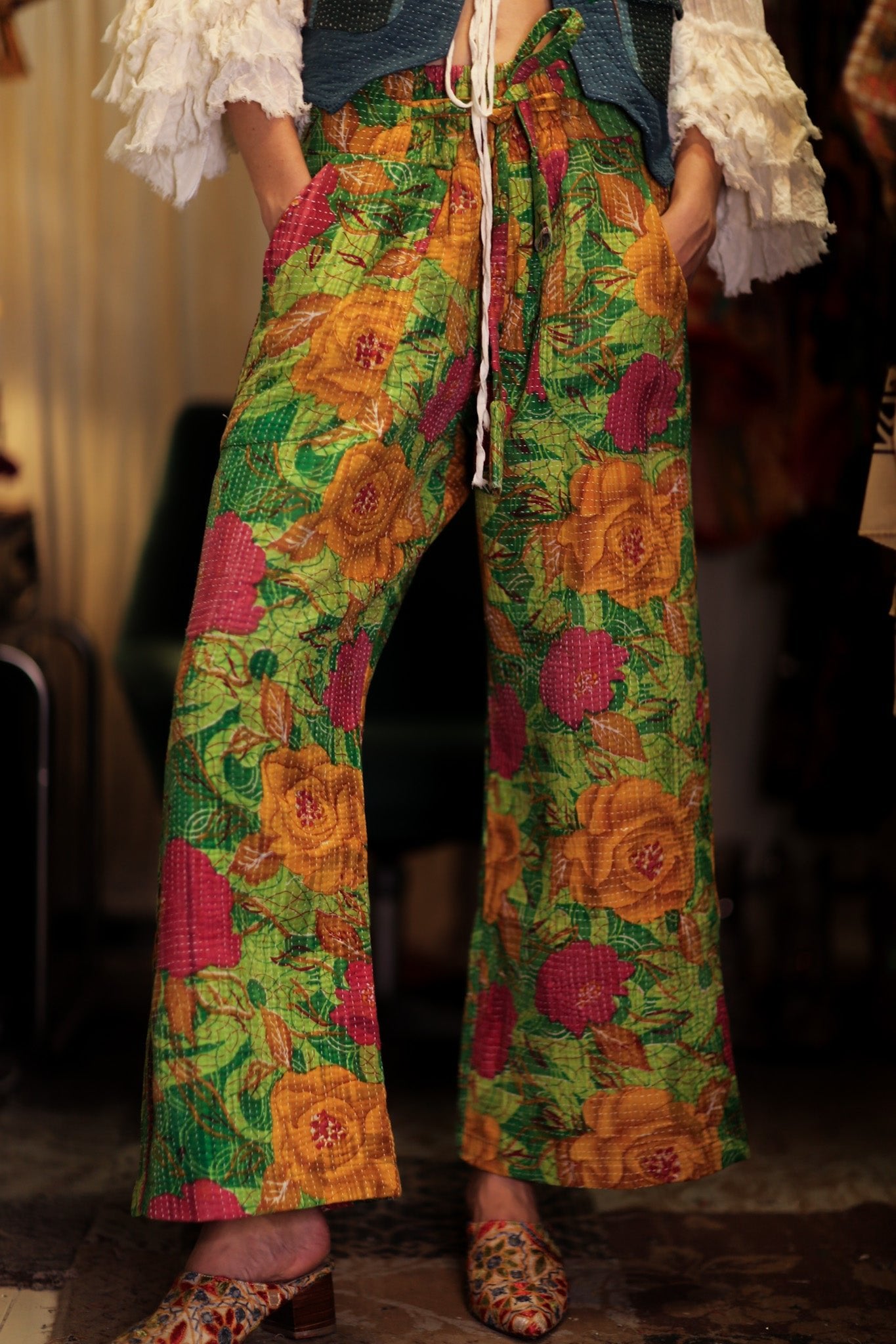 LENA KANTHA TROUSERS SALAD - BANGKOK TAILOR CLOTHING STORE - HANDMADE CLOTHING