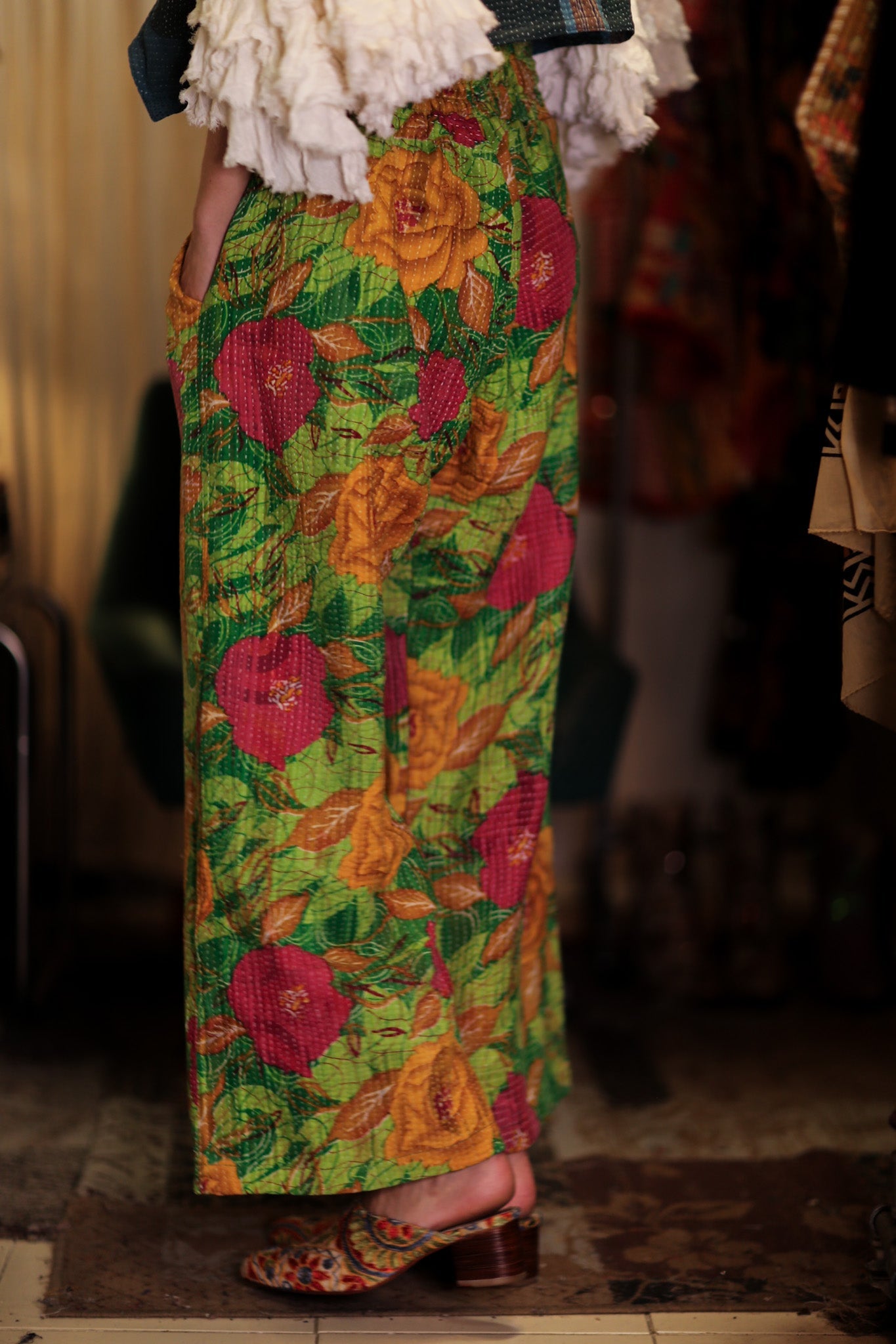 LENA KANTHA TROUSERS SALAD - BANGKOK TAILOR CLOTHING STORE - HANDMADE CLOTHING