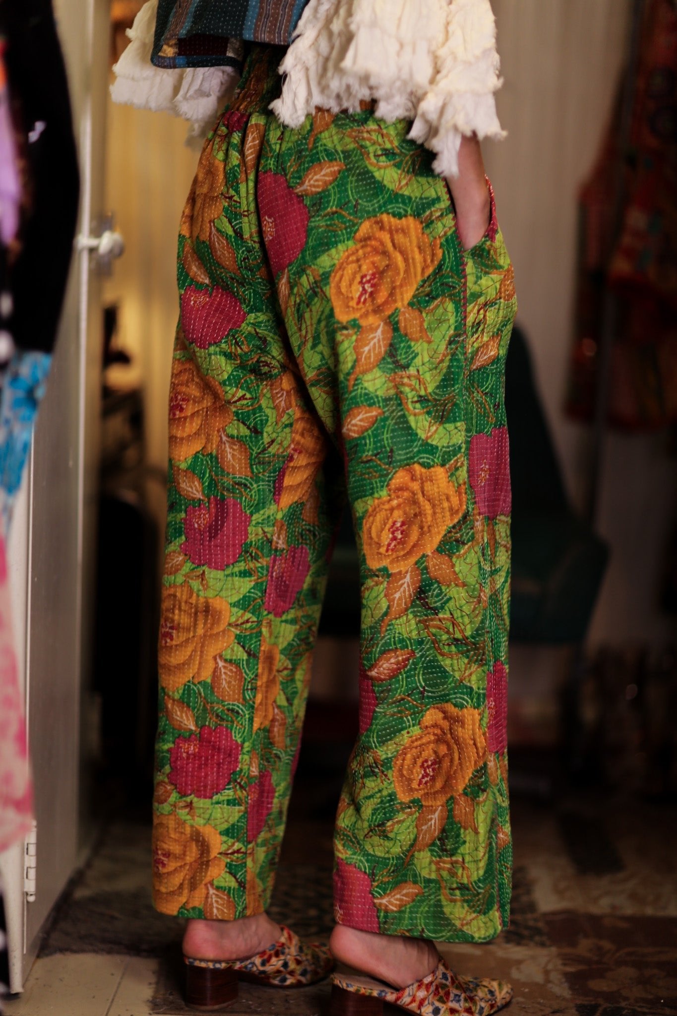 LENA KANTHA TROUSERS SALAD - BANGKOK TAILOR CLOTHING STORE - HANDMADE CLOTHING