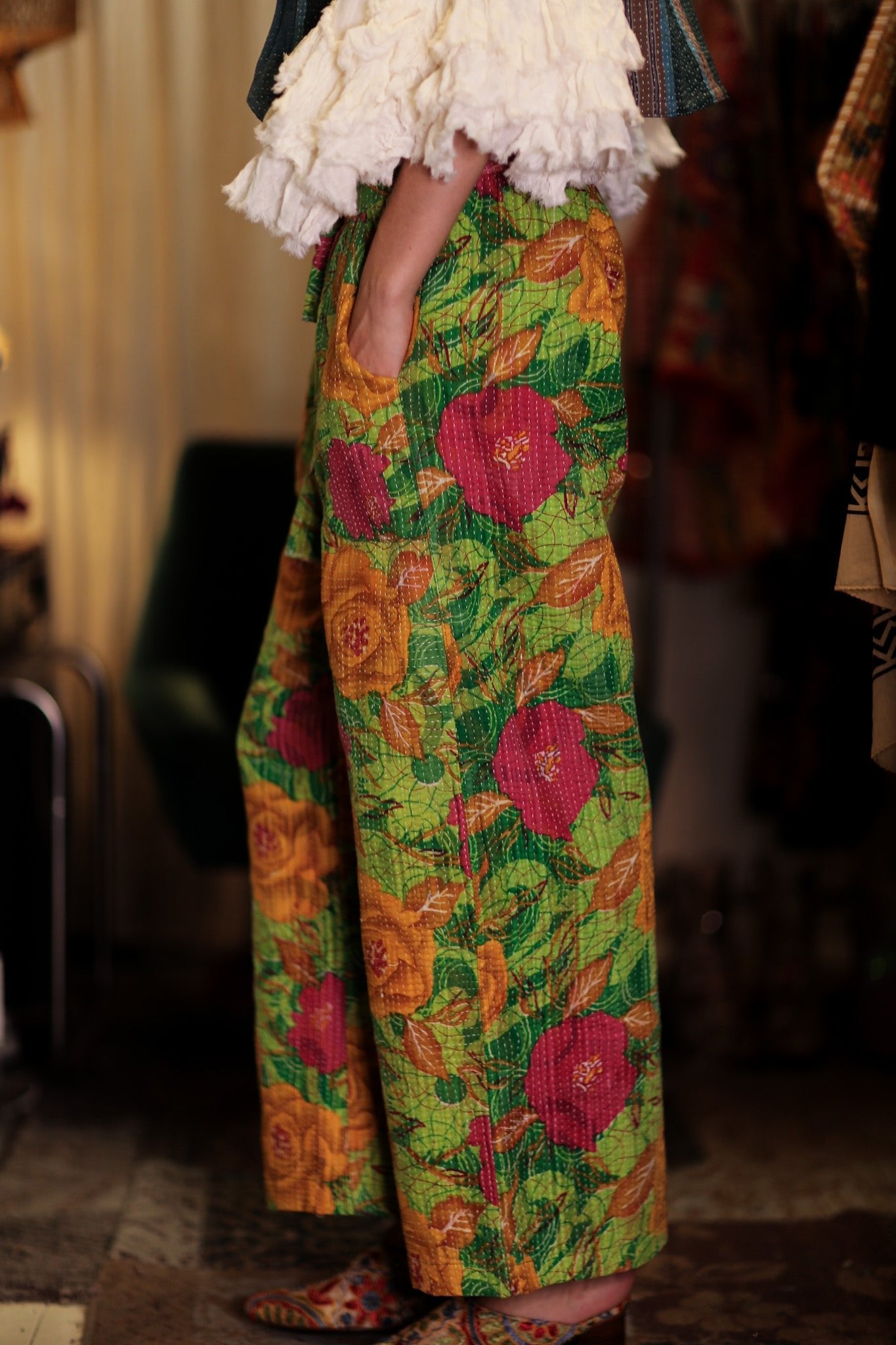 LENA KANTHA TROUSERS SALAD - BANGKOK TAILOR CLOTHING STORE - HANDMADE CLOTHING