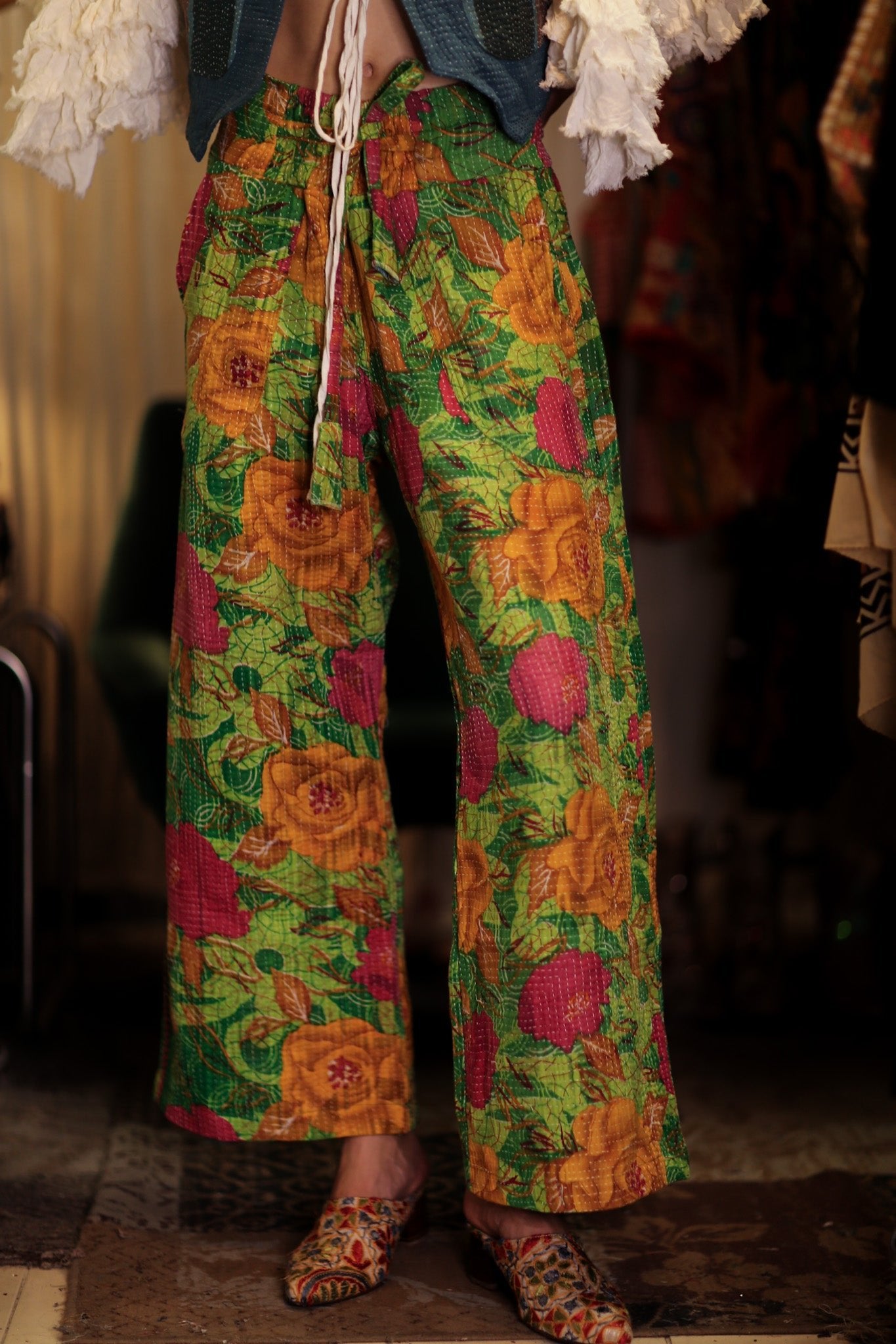 LENA KANTHA TROUSERS SALAD - BANGKOK TAILOR CLOTHING STORE - HANDMADE CLOTHING