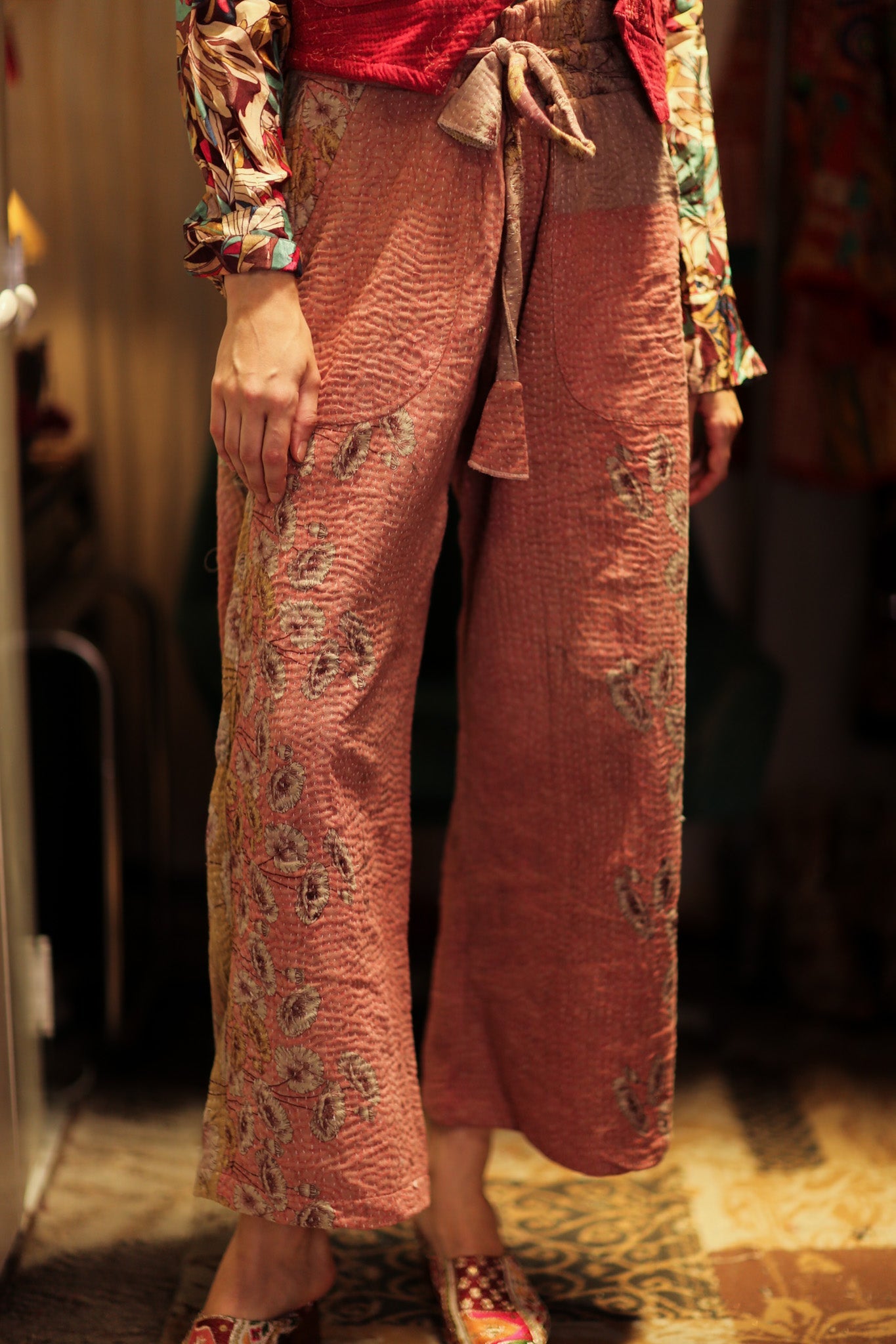 LENA KANTHA TROUSERS STRAWBERRY - BANGKOK TAILOR CLOTHING STORE - HANDMADE CLOTHING