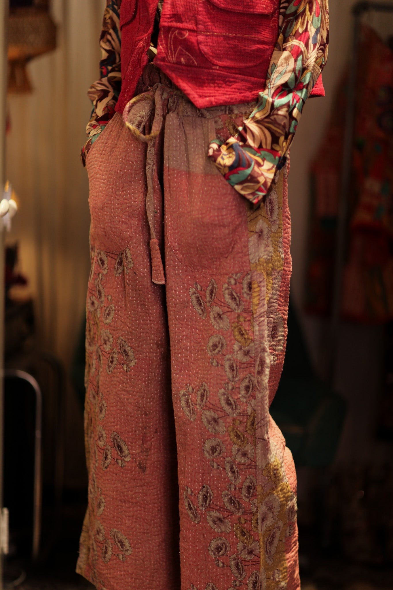 LENA KANTHA TROUSERS STRAWBERRY - BANGKOK TAILOR CLOTHING STORE - HANDMADE CLOTHING
