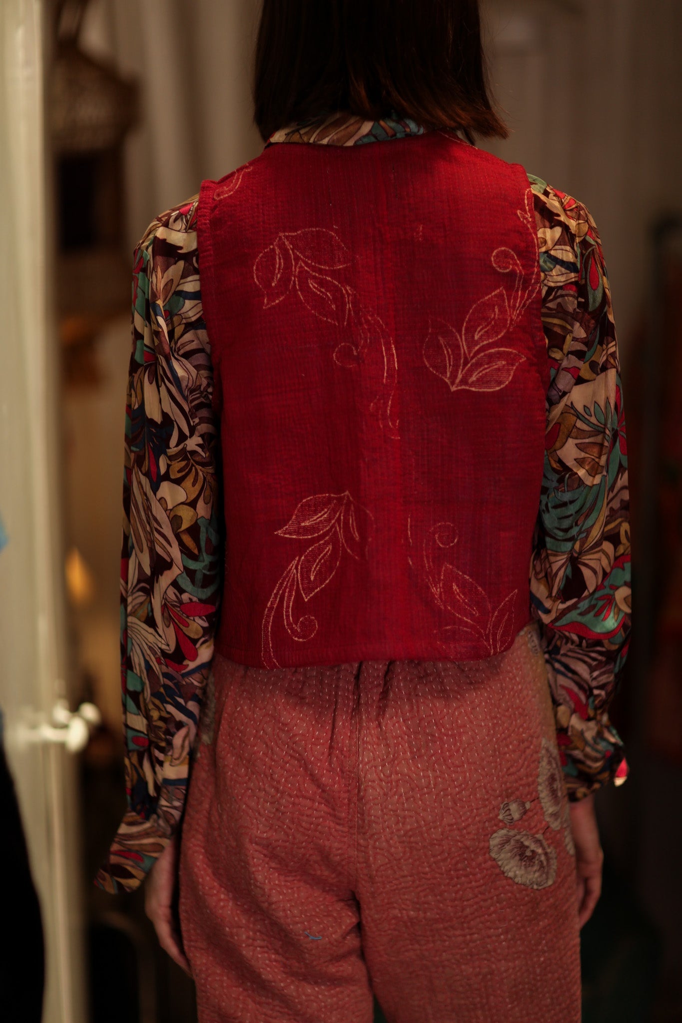 LENA KANTHA TROUSERS STRAWBERRY - BANGKOK TAILOR CLOTHING STORE - HANDMADE CLOTHING