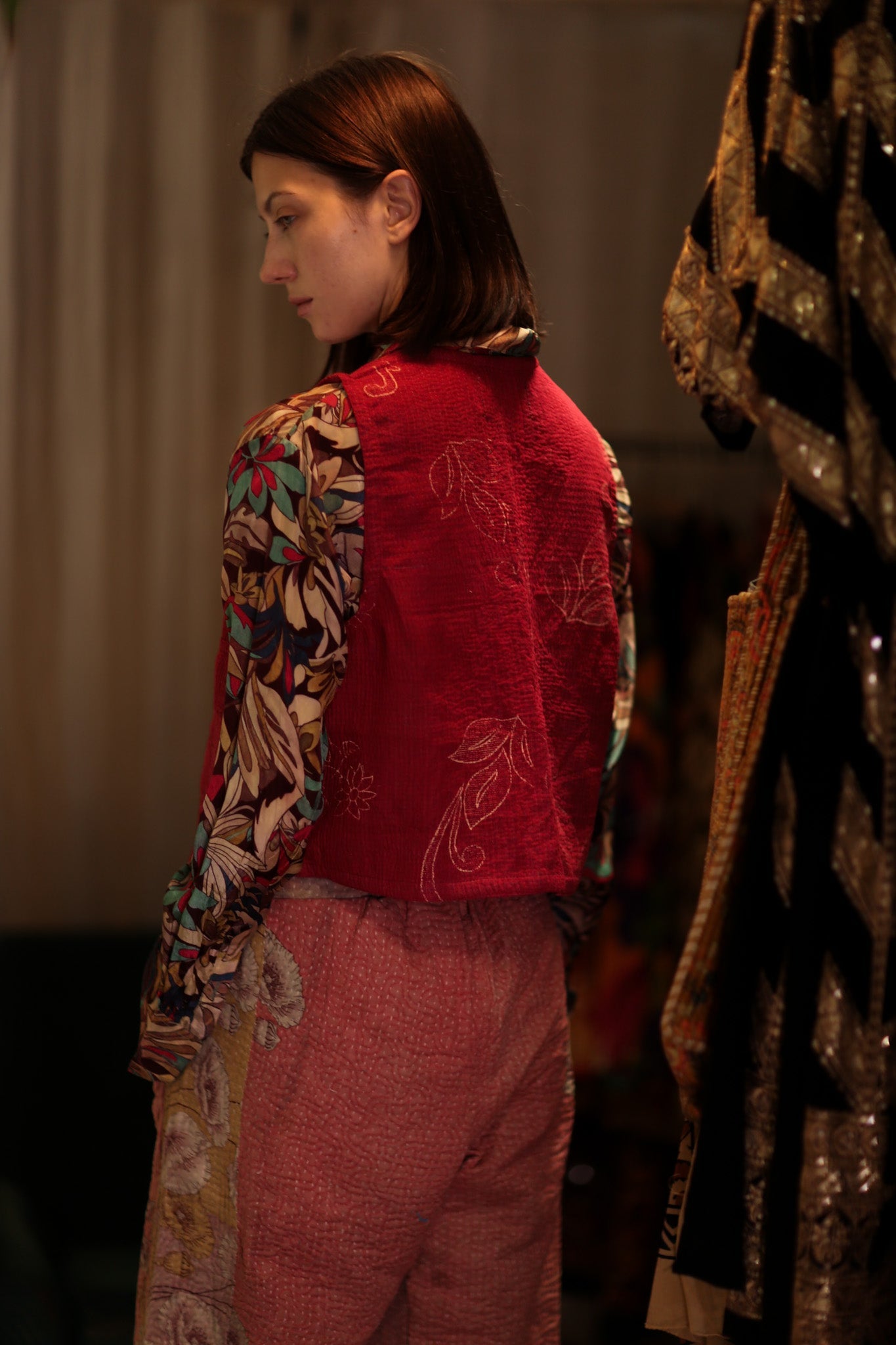 LENA KANTHA TROUSERS STRAWBERRY - BANGKOK TAILOR CLOTHING STORE - HANDMADE CLOTHING