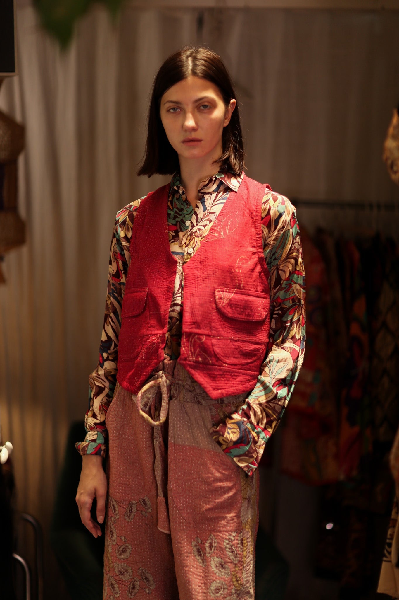 LENA KANTHA TROUSERS STRAWBERRY - BANGKOK TAILOR CLOTHING STORE - HANDMADE CLOTHING
