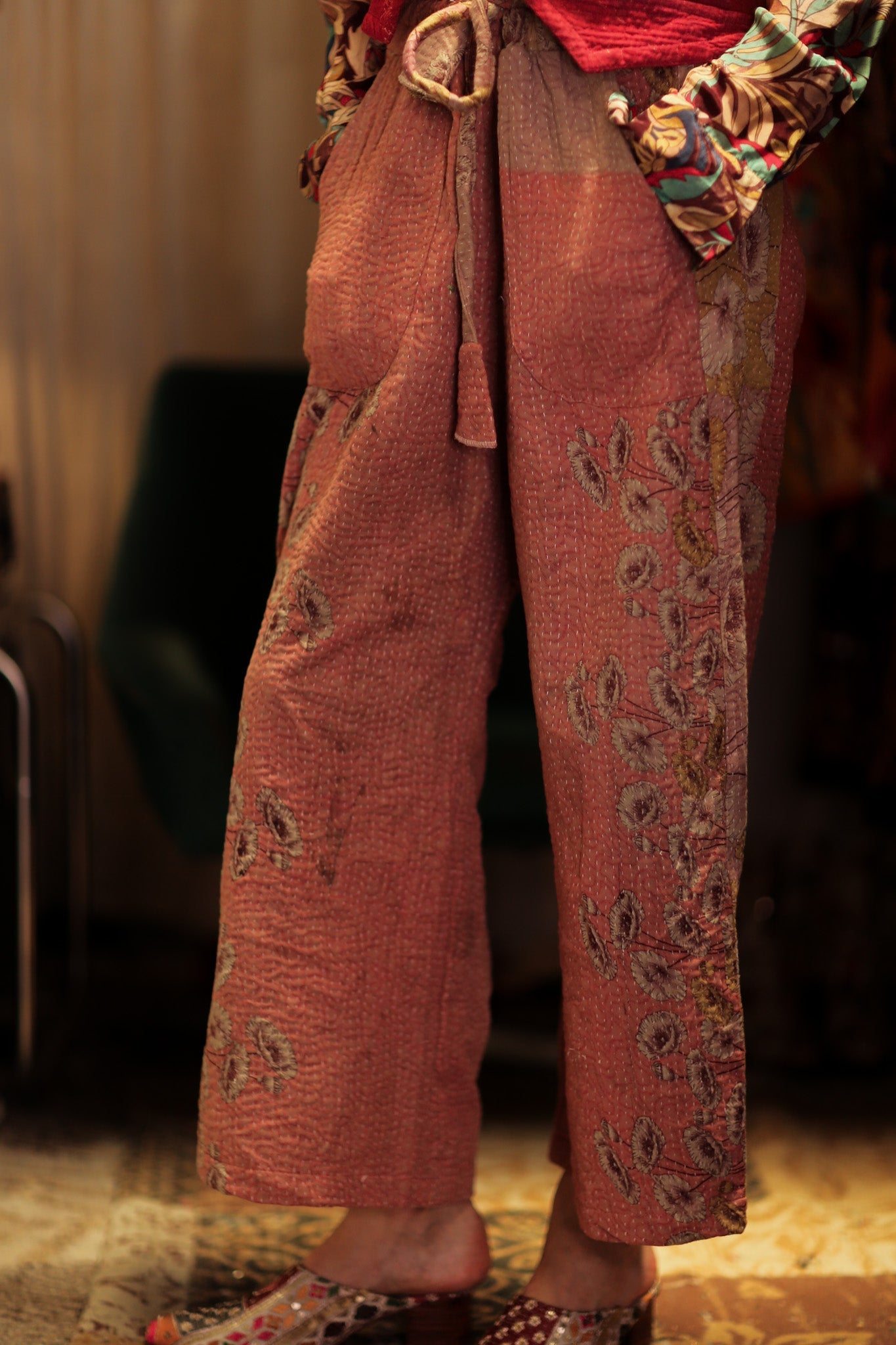 LENA KANTHA TROUSERS STRAWBERRY - BANGKOK TAILOR CLOTHING STORE - HANDMADE CLOTHING