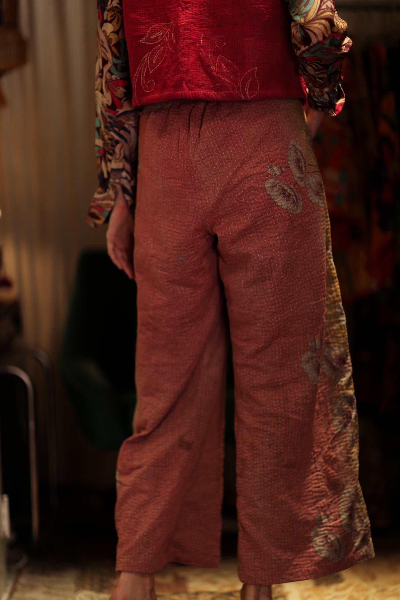 LENA KANTHA TROUSERS STRAWBERRY - BANGKOK TAILOR CLOTHING STORE - HANDMADE CLOTHING