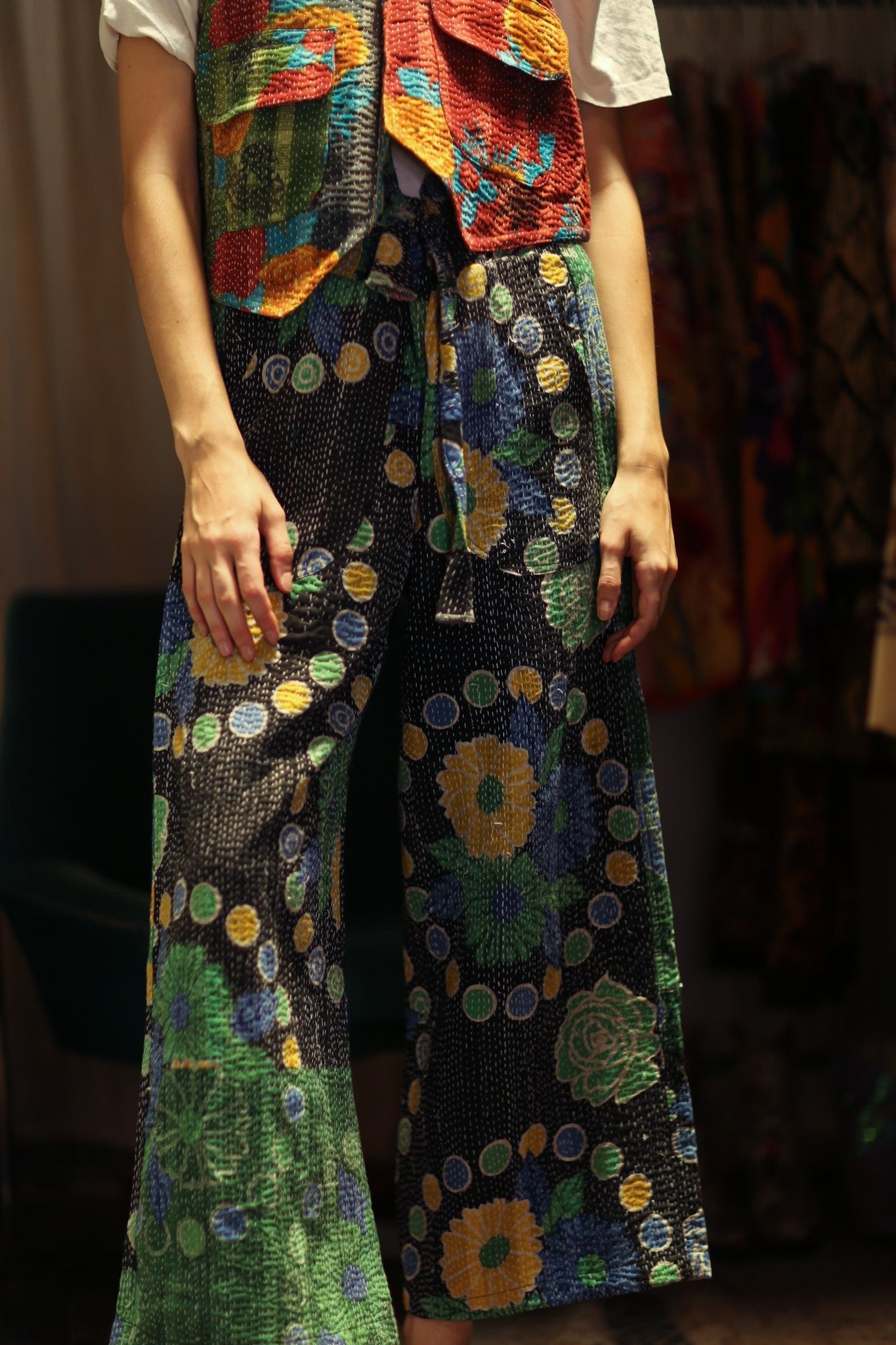 LENA KANTHA TROUSERS SUNFLOWER - BANGKOK TAILOR CLOTHING STORE - HANDMADE CLOTHING