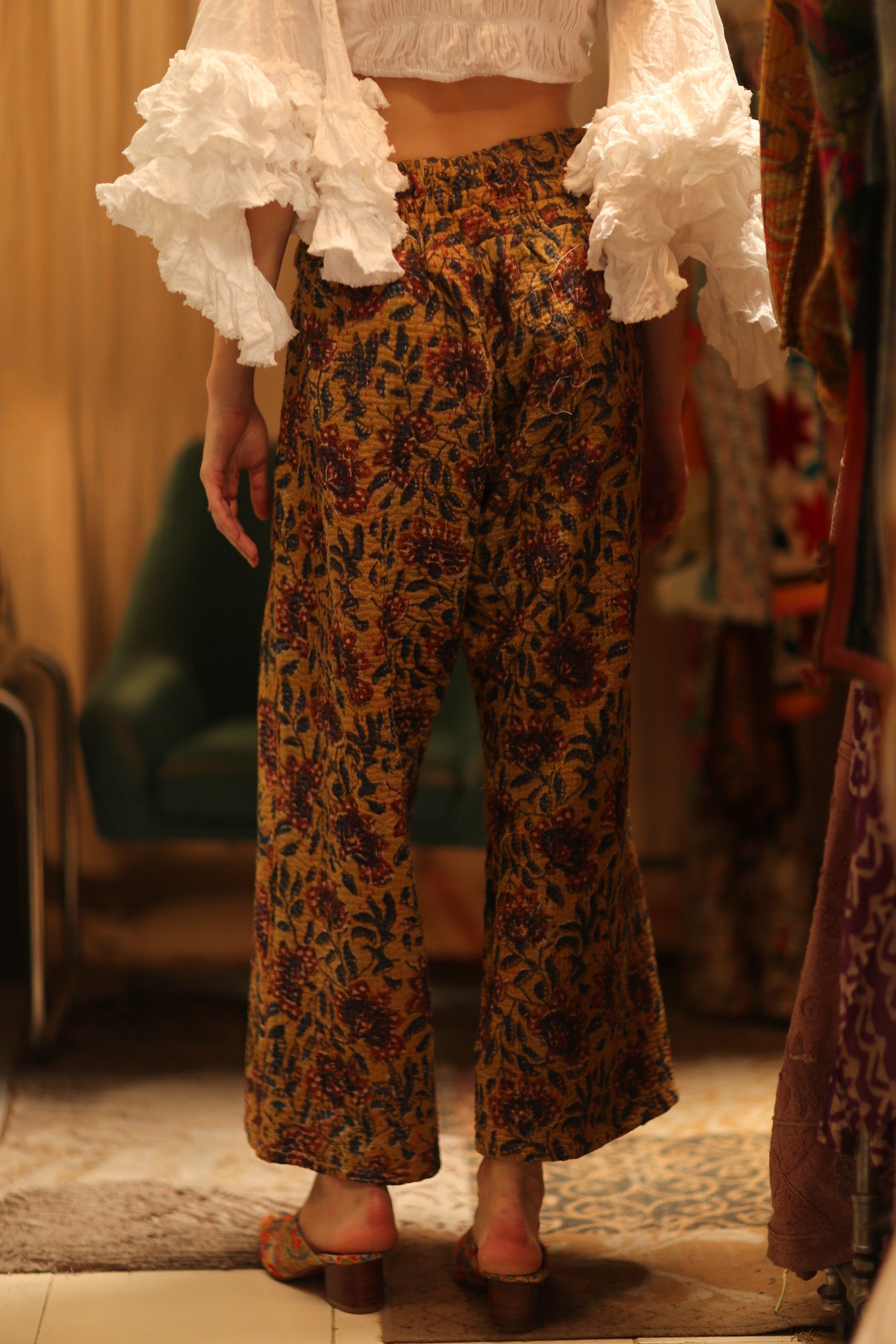 LENA KANTHA TROUSERS YELLOW - BANGKOK TAILOR CLOTHING STORE - HANDMADE CLOTHING