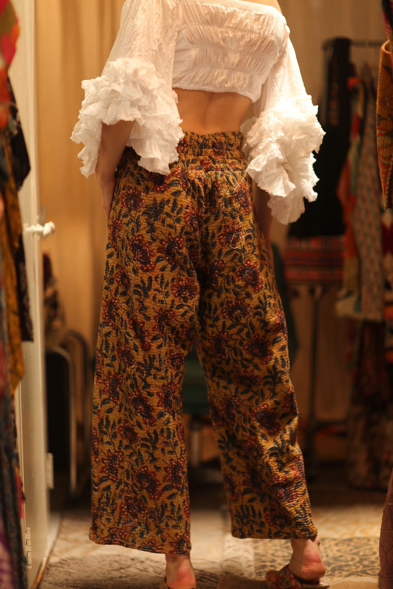 LENA KANTHA TROUSERS YELLOW - BANGKOK TAILOR CLOTHING STORE - HANDMADE CLOTHING