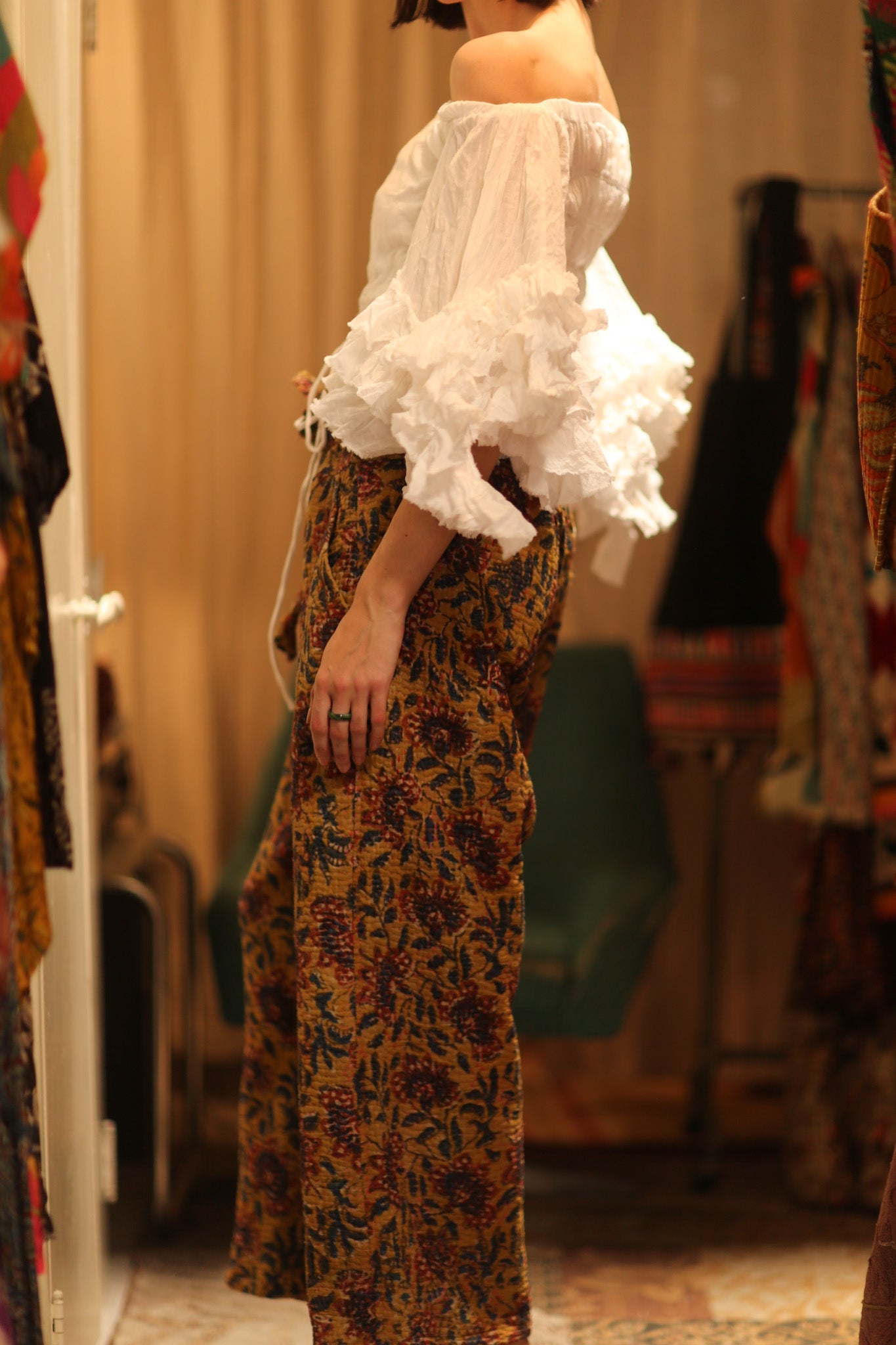 LENA KANTHA TROUSERS YELLOW - BANGKOK TAILOR CLOTHING STORE - HANDMADE CLOTHING