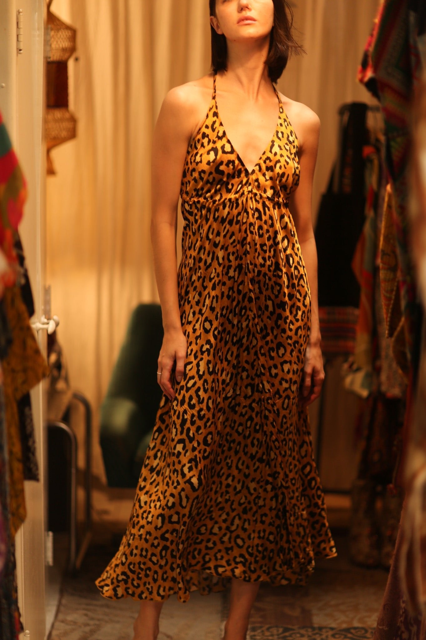 LEO PRINT DRESS HANNAH - BANGKOK TAILOR CLOTHING STORE - HANDMADE CLOTHING