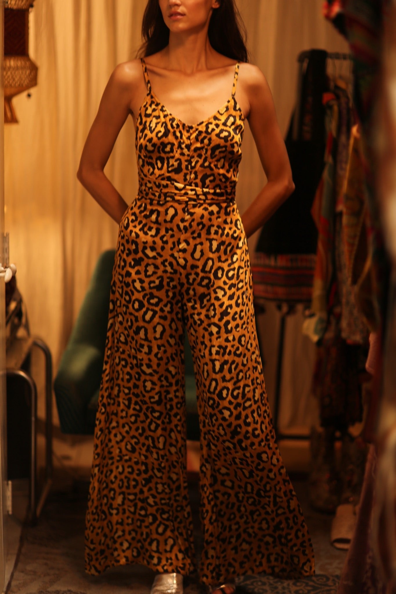 LEO PRINT SILK JUMPSUIT NEIS - BANGKOK TAILOR CLOTHING STORE - HANDMADE CLOTHING