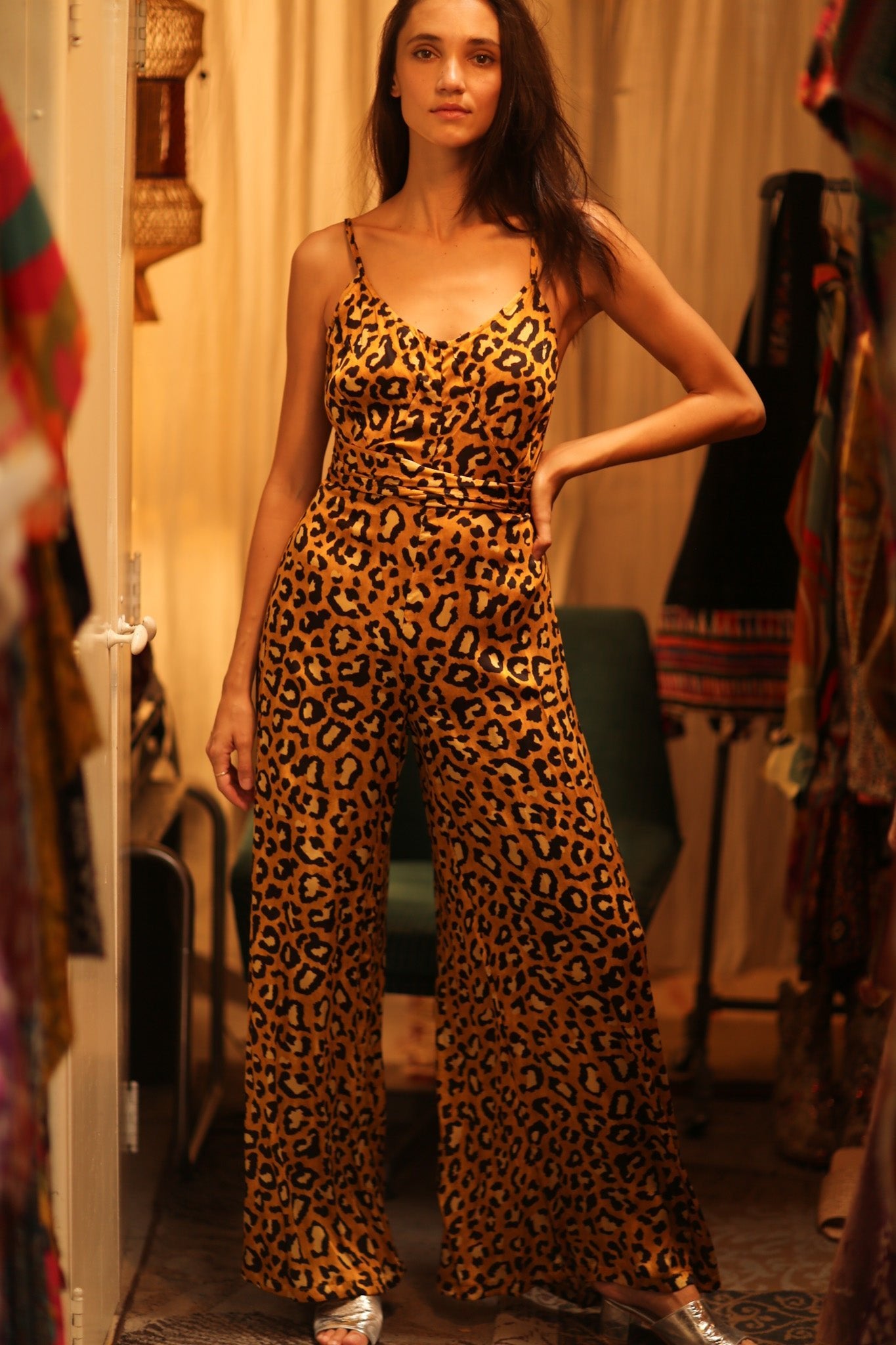 LEO PRINT SILK JUMPSUIT NEIS - BANGKOK TAILOR CLOTHING STORE - HANDMADE CLOTHING