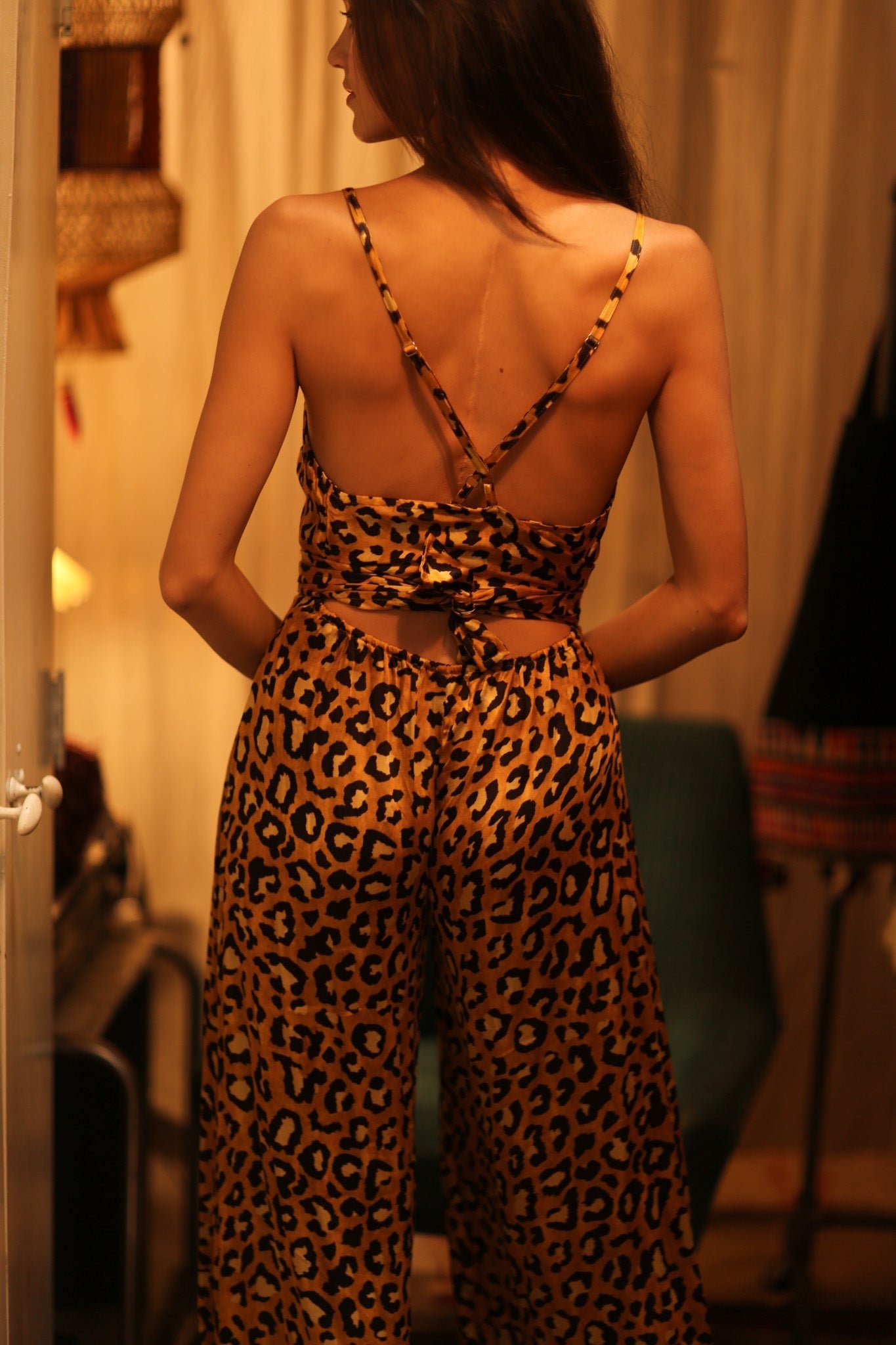 LEO PRINT SILK JUMPSUIT NEIS - BANGKOK TAILOR CLOTHING STORE - HANDMADE CLOTHING