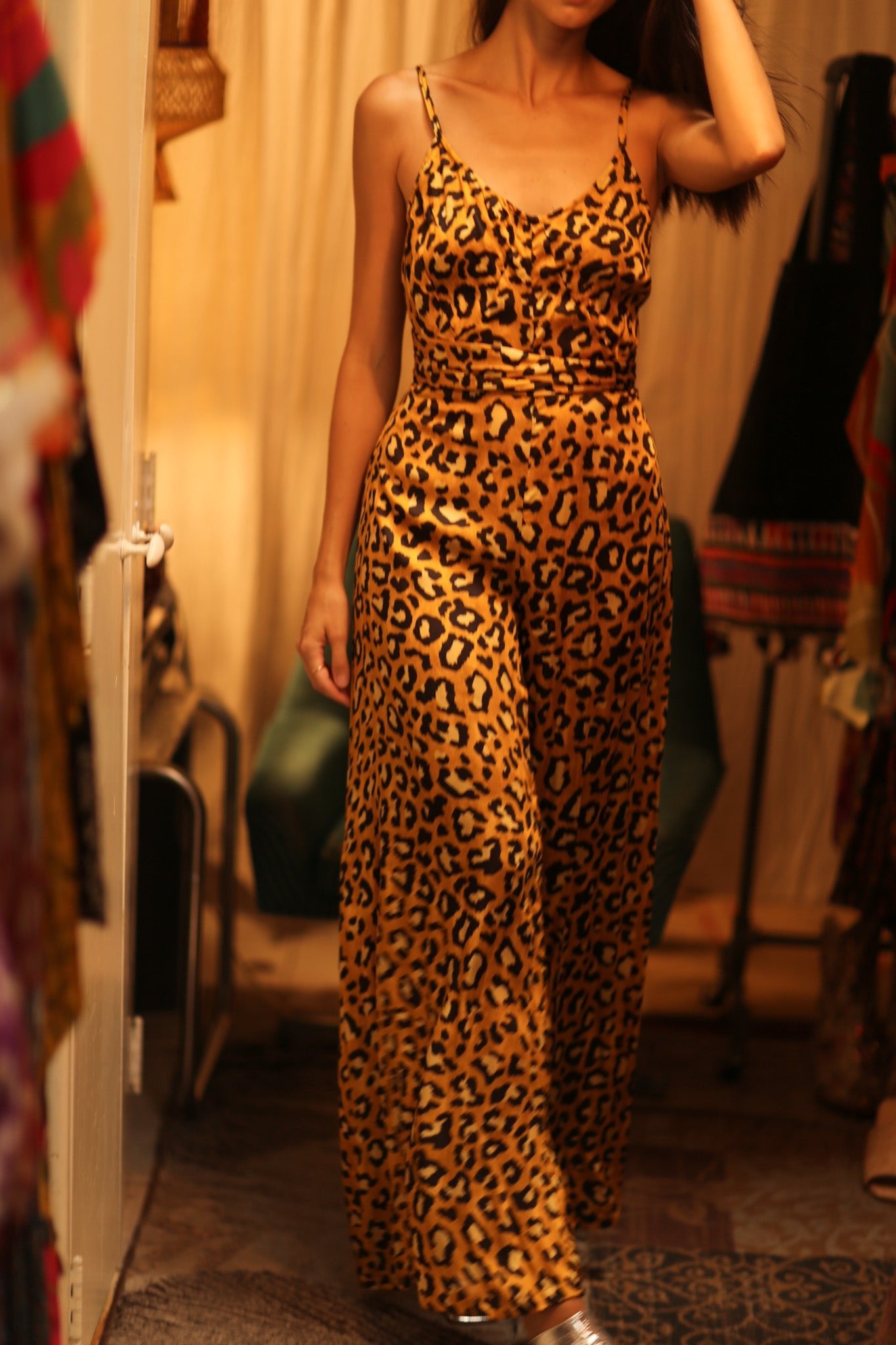 LEO PRINT SILK JUMPSUIT NEIS - BANGKOK TAILOR CLOTHING STORE - HANDMADE CLOTHING