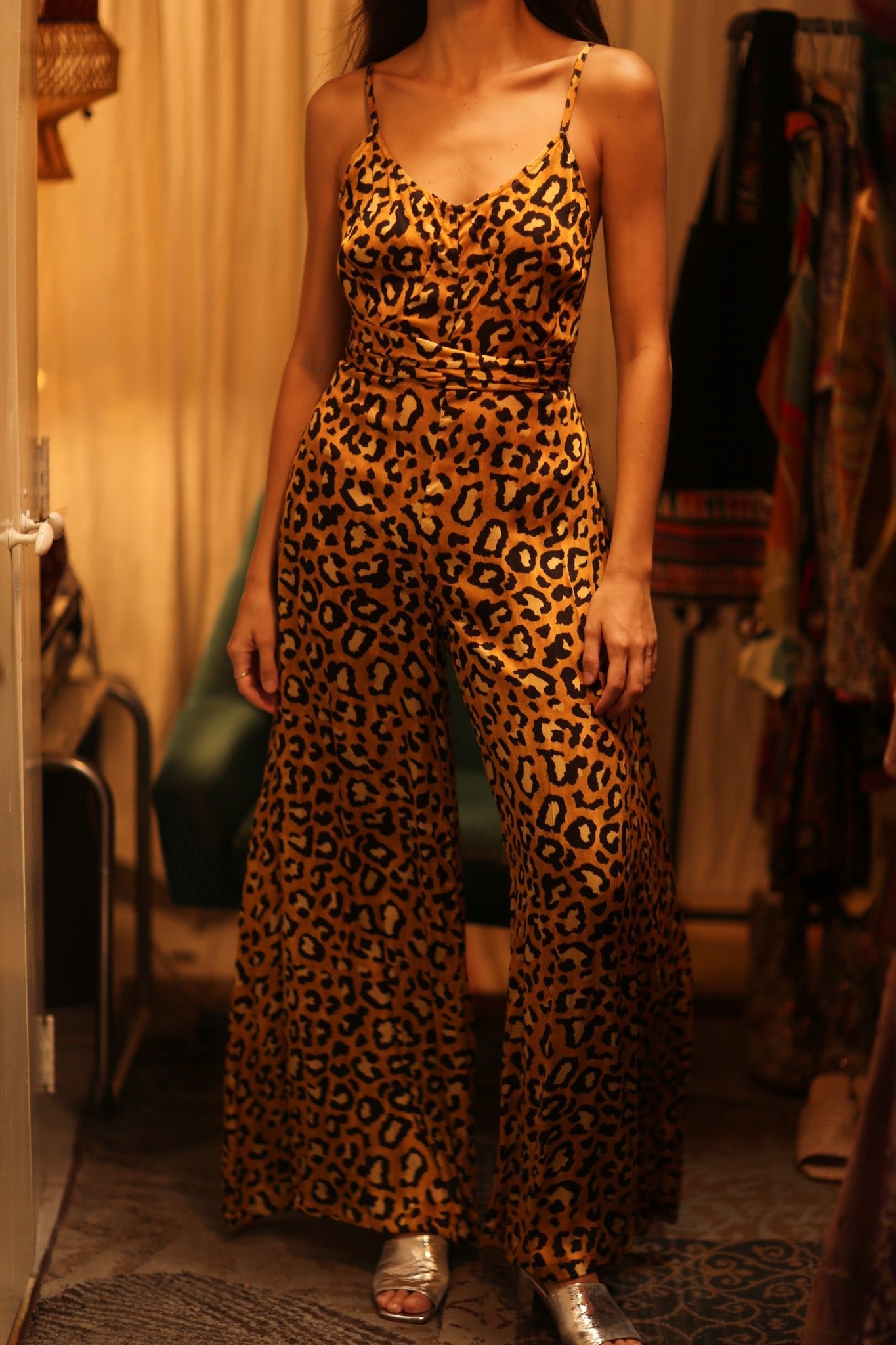 LEO PRINT SILK JUMPSUIT NEIS - BANGKOK TAILOR CLOTHING STORE - HANDMADE CLOTHING