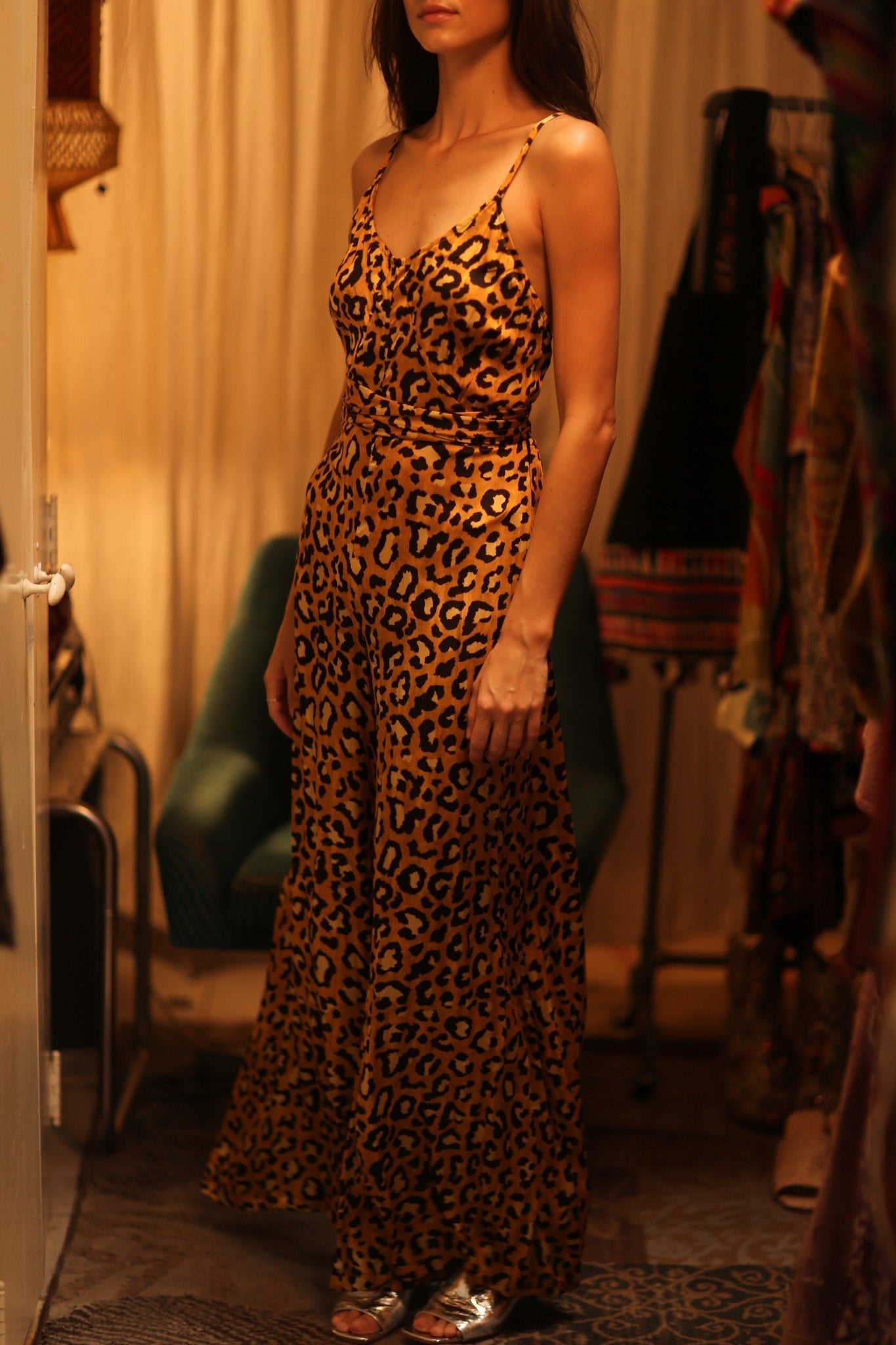 LEO PRINT SILK JUMPSUIT NEIS - BANGKOK TAILOR CLOTHING STORE - HANDMADE CLOTHING